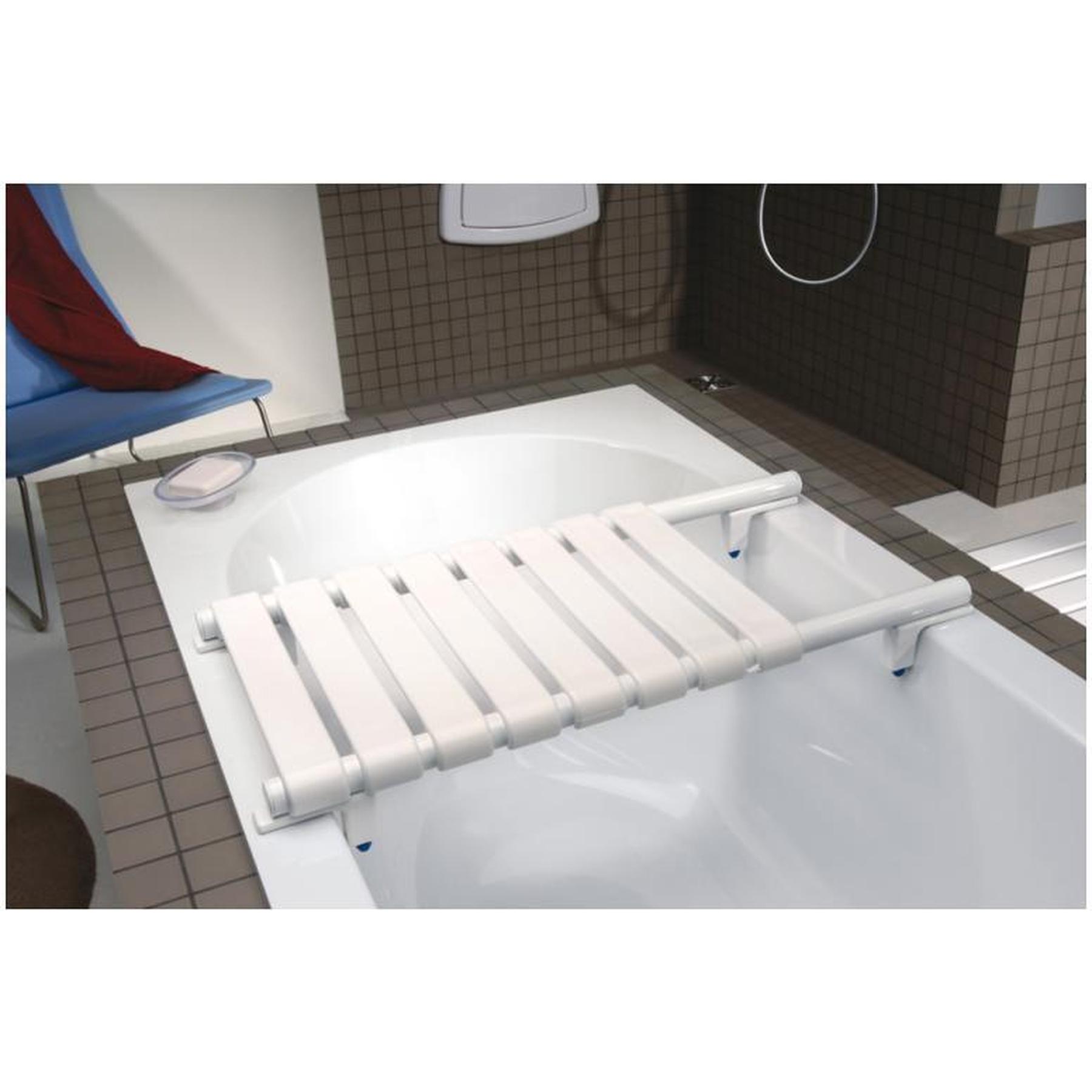 Planche de bain réglable Gamme PRO PELLET blanche tube aluminium Ø 30 mm 8 lattes 