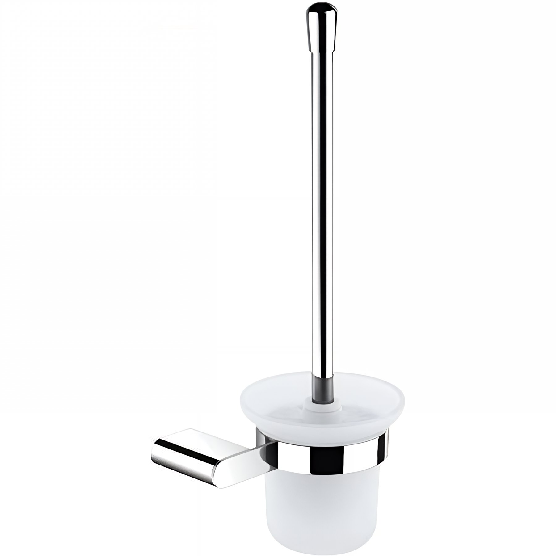 Porte-balayette Gamme PRO PELLET PURE 156 x120x370 mm laiton chromé pot verre fixation murale