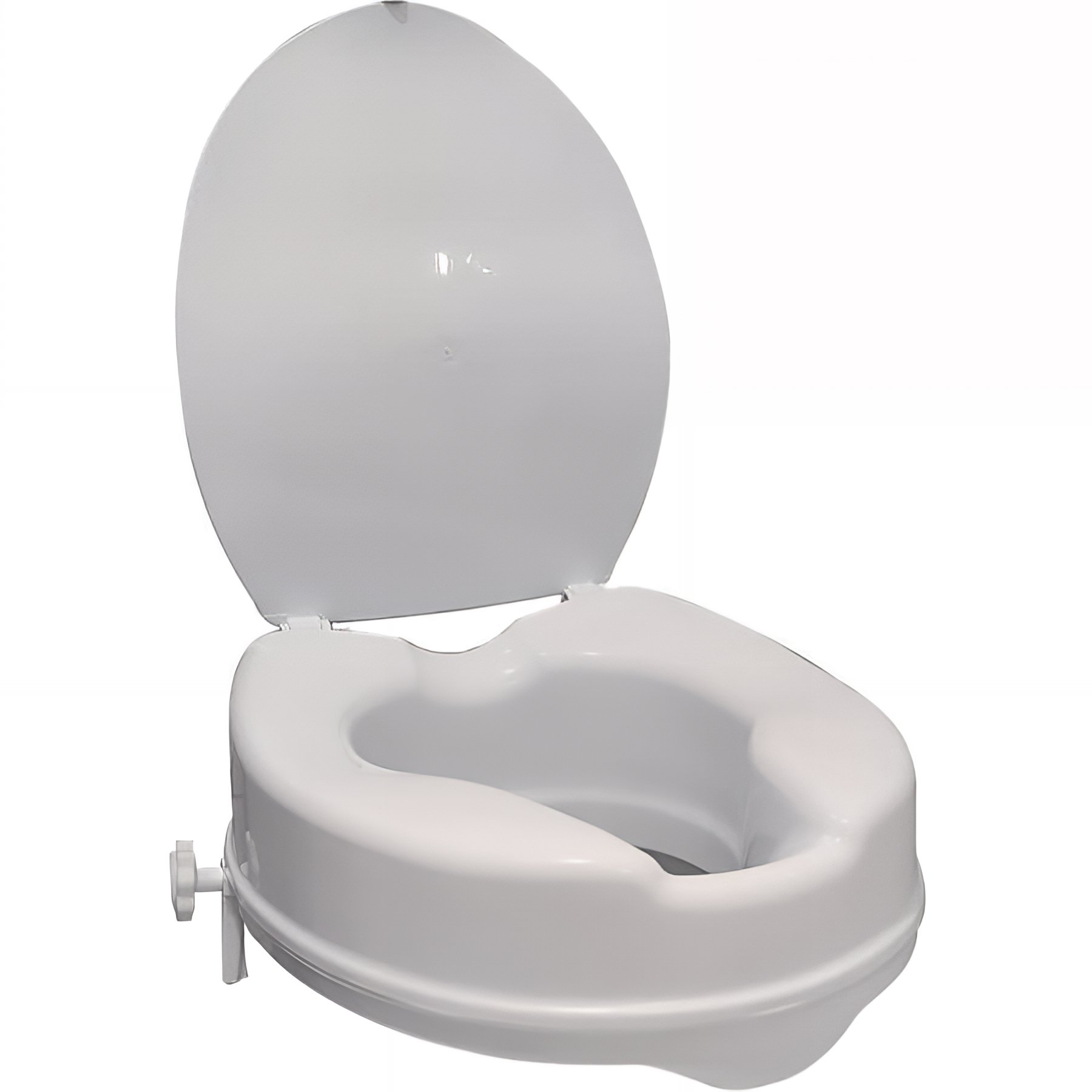 Réhausse PMR normes handicapé Gamme PRO PELLET avec abattant pour cuvette WC en polypro Blanc Hauteur 100 mm à poser