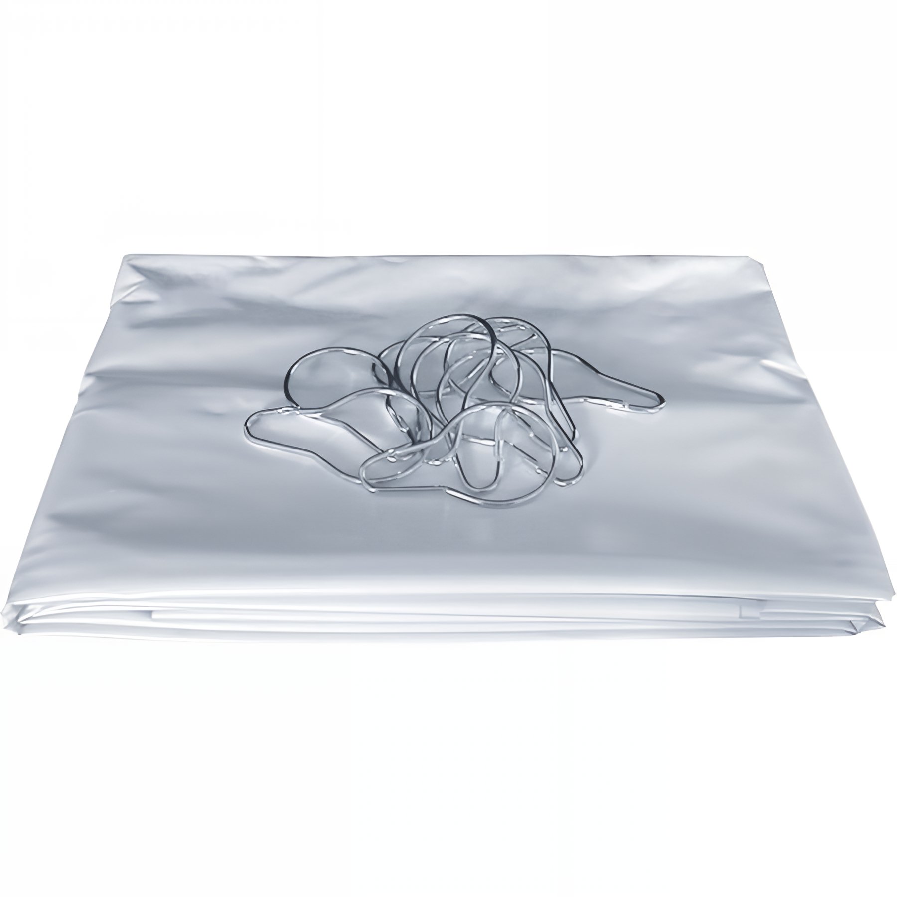 Rideau de douche Gamme PRO PELLET hauteur 1,80m largeur 1,40m 9 anneaux métal PVC blanc