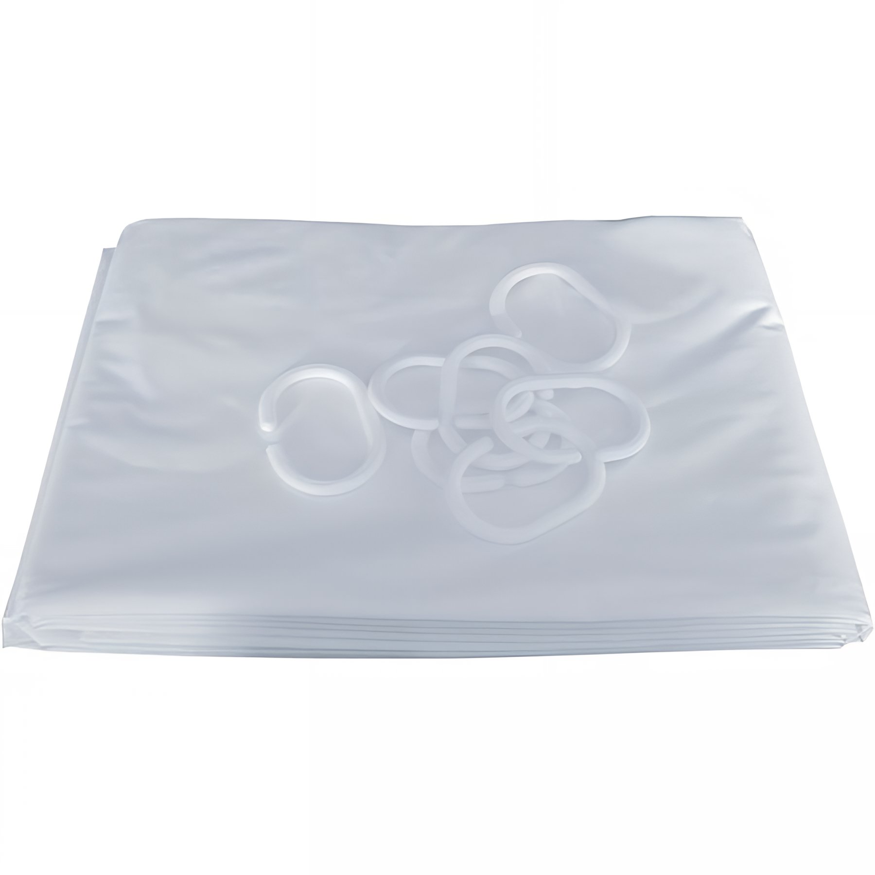 Rideau de douche Gamme PRO PELLET hauteur 1,80m largeur 1,50m 10 anneaux plastique blanc PVC blanc plombé