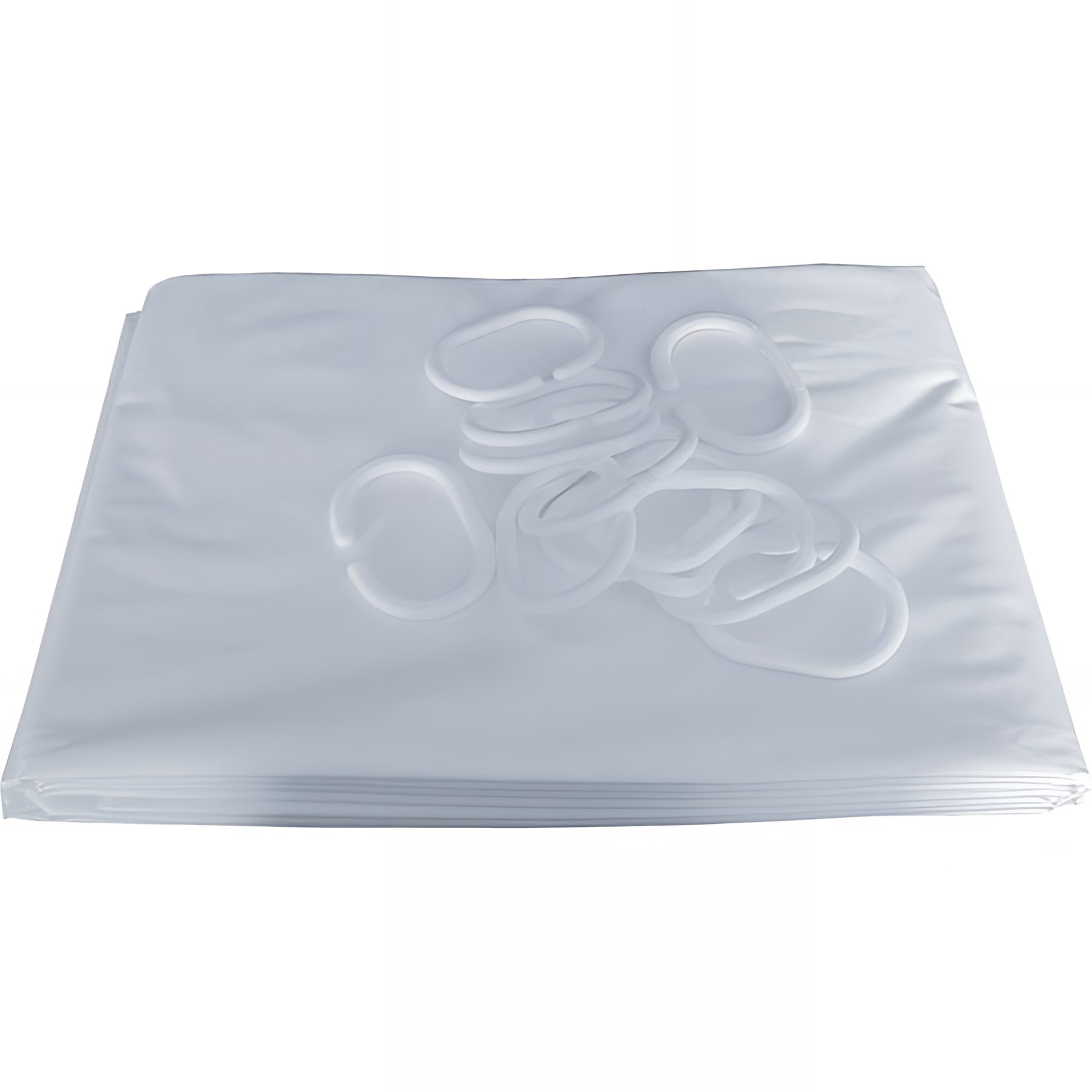 Rideau de douche Gamme PRO PELLET hauteur 1,80m largeur 2,00m 12 anneaux blanc polyester blanc fil plombé