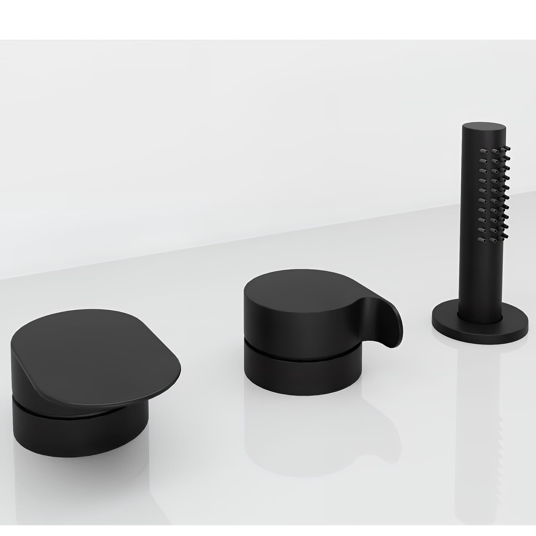 Robinetterie mécanique OMEGA noire mat pour baignoire KINEDO (compatible avec becs SIGMA et ALPHA)