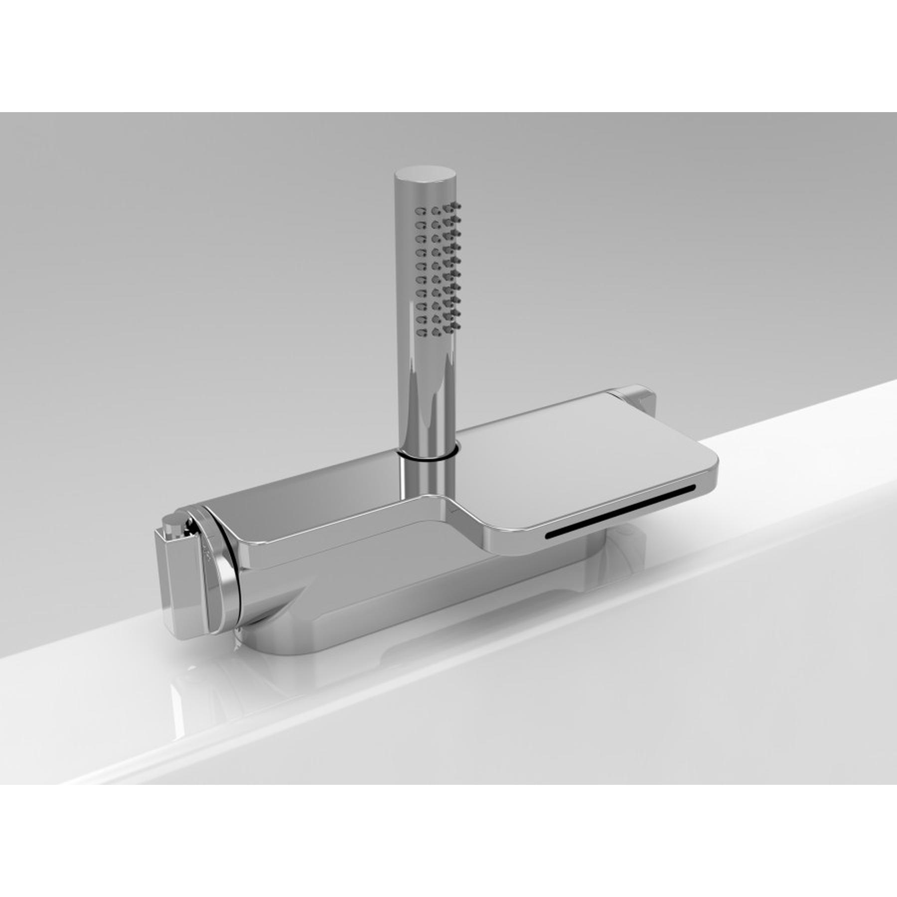 Robinetterie thermostatique KAPPA chromée cascade de remplissage intégrée pour baignoire KINEDO 