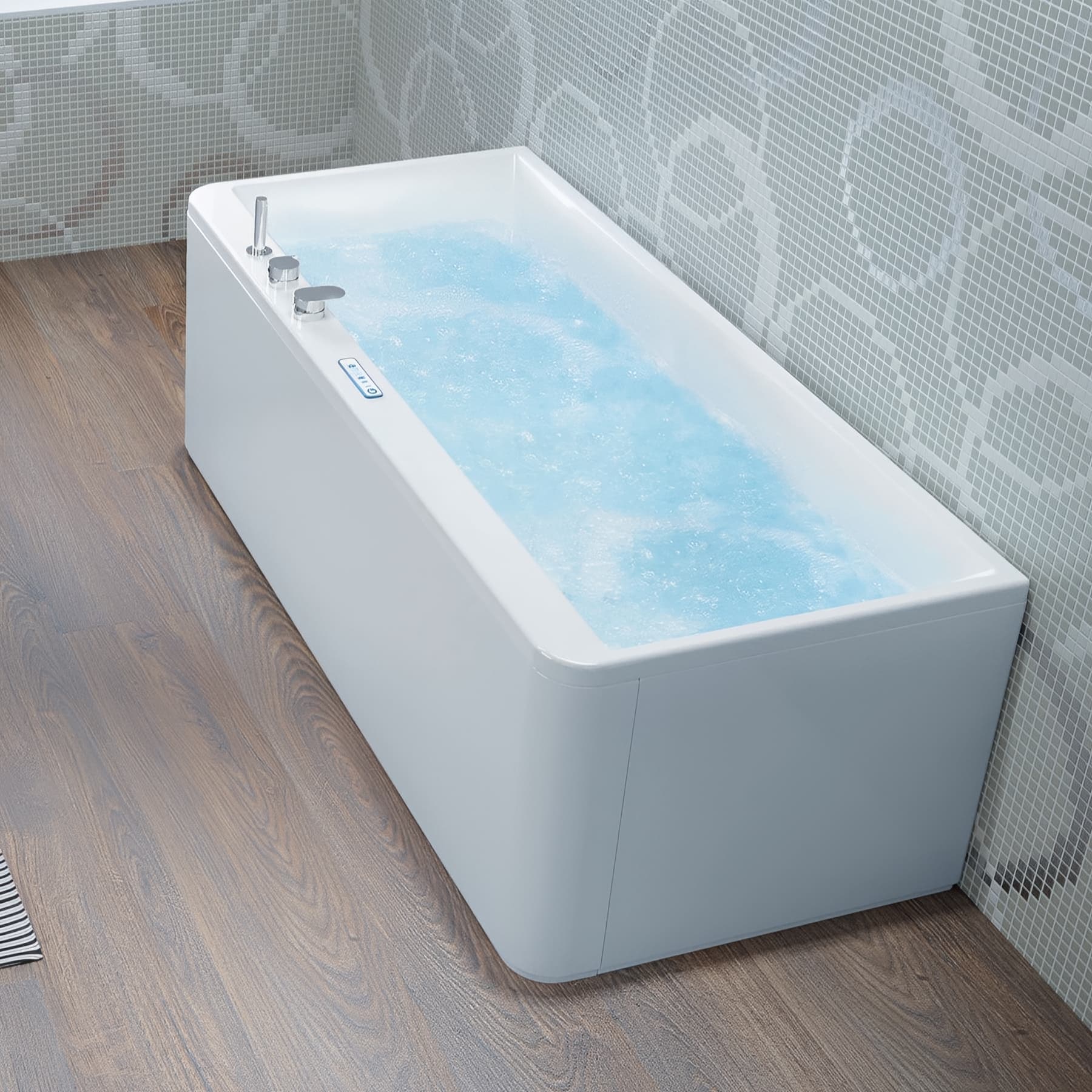 Baignoire droite KINÉDO SAMBA 170x70 tête bain à droite sur châssis métallique