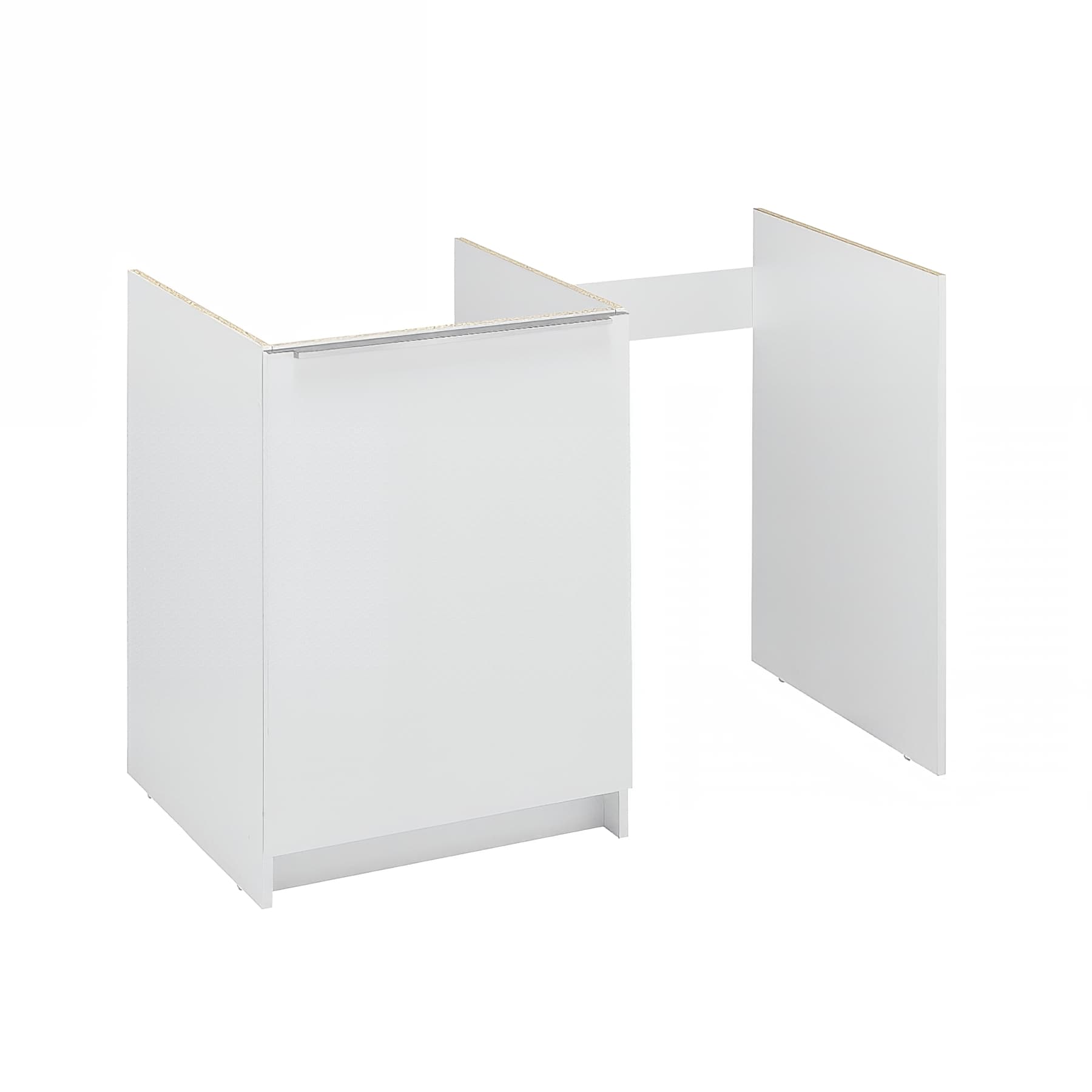 Meuble sous évier MODERNA CLASSIK hydrofuge 16mm 1 porte pour évier à poser 120x60 livré avec panneau latéral pour niche frigo