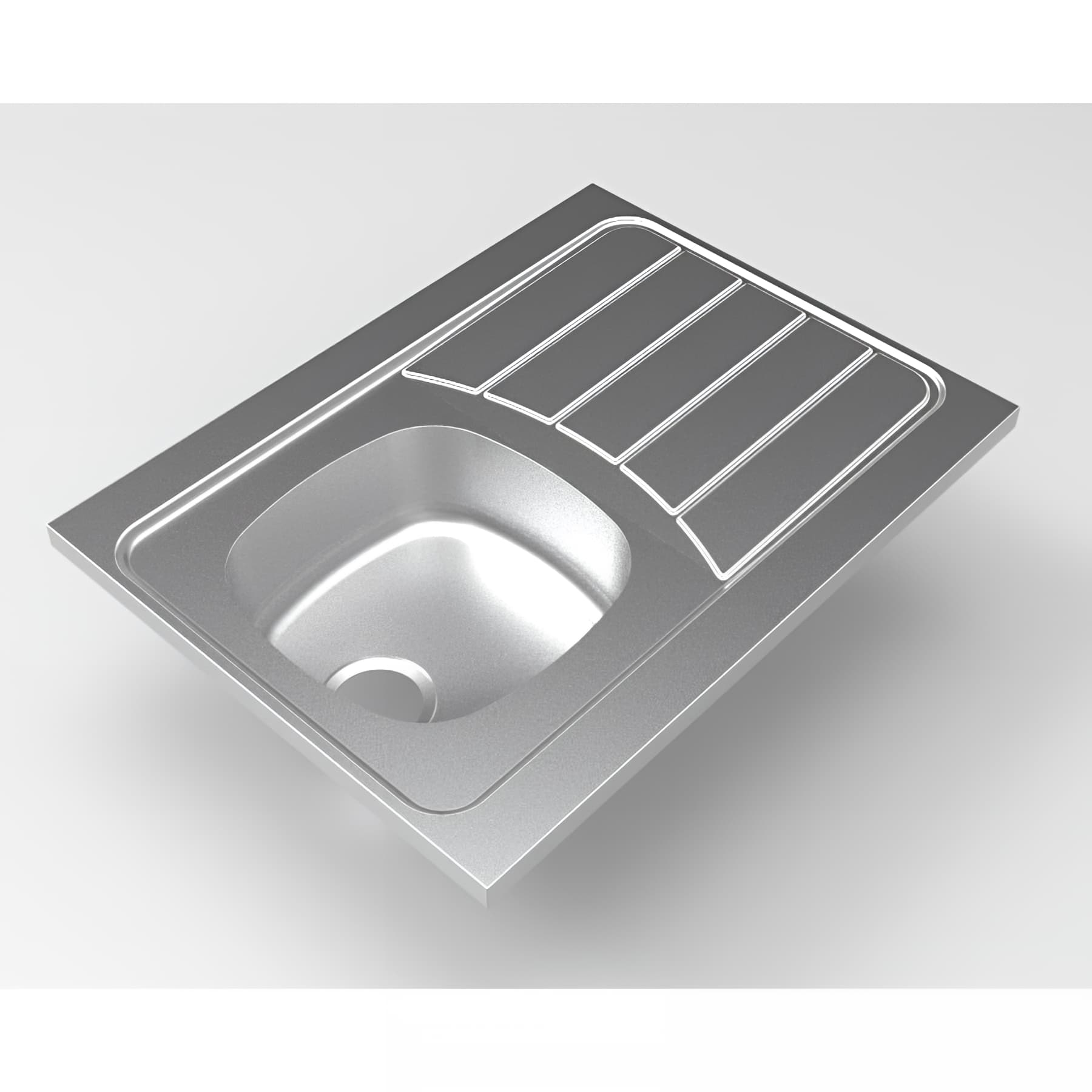 Evier à poser réversible inox lisse MODERNA ISEO 80x60 épaisseur 30mm 1 bac 1 égouttoir résistant à la corrosion nettoyage facile