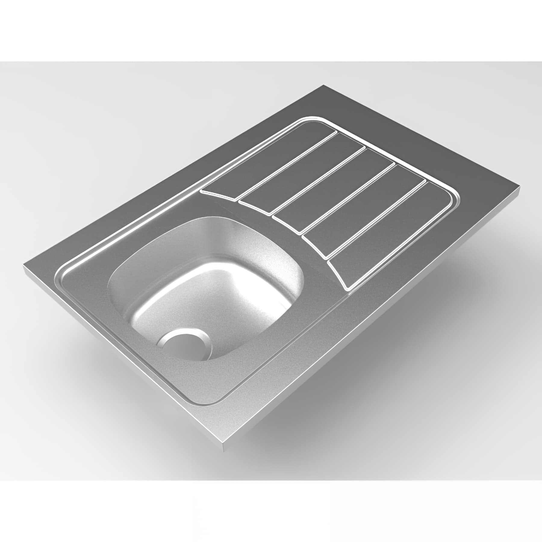 Evier à poser réversible inox lisse MODERNA ISEO 90x60 épaisseur 30mm 1 bac 1 égouttoir résistant à la corrosion nettoyage facile