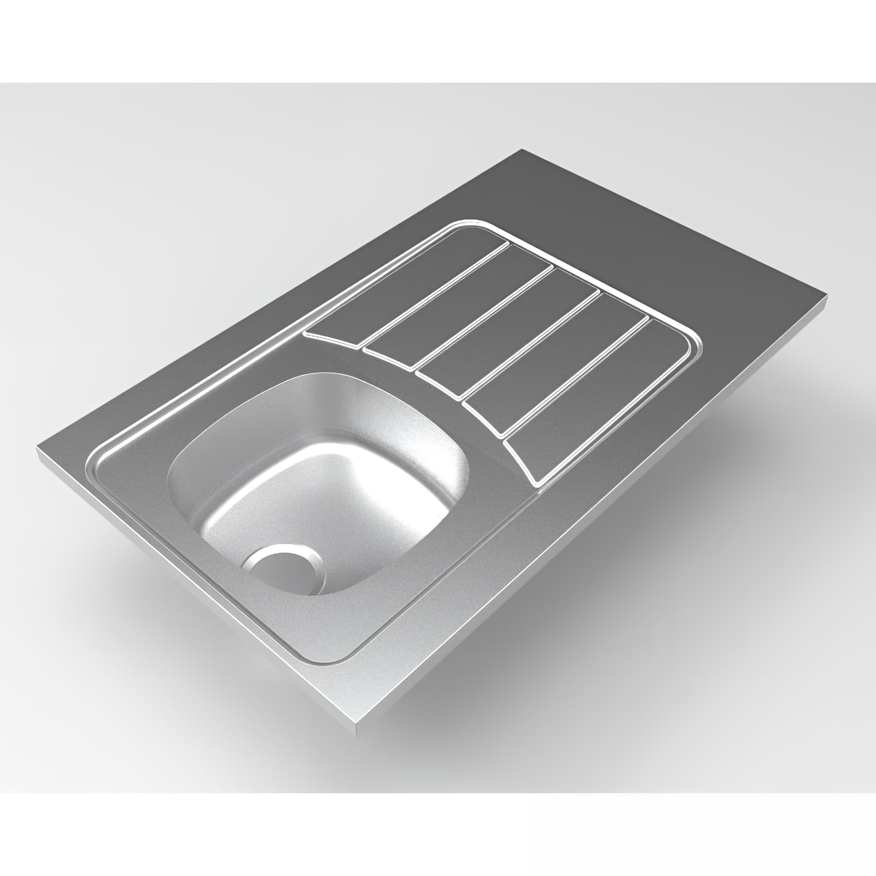 Evier à poser réversible inox lisse MODERNA ISEO 100x60 épaisseur 30mm 1 bac 1 égouttoir résistant à la corrosion nettoyage facile