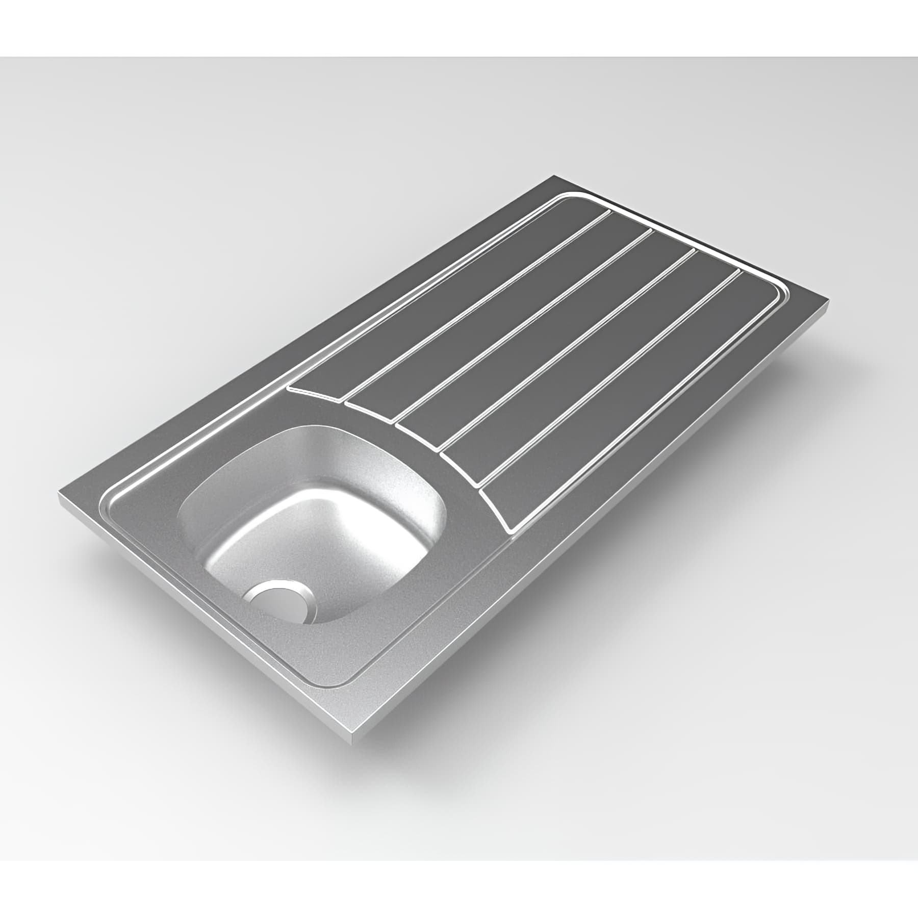 Evier à poser réversible inox lisse MODERNA ISEO 120x60 épaisseur 30mm 1 bac 1 égouttoir résistant à la corrosion nettoyage facile