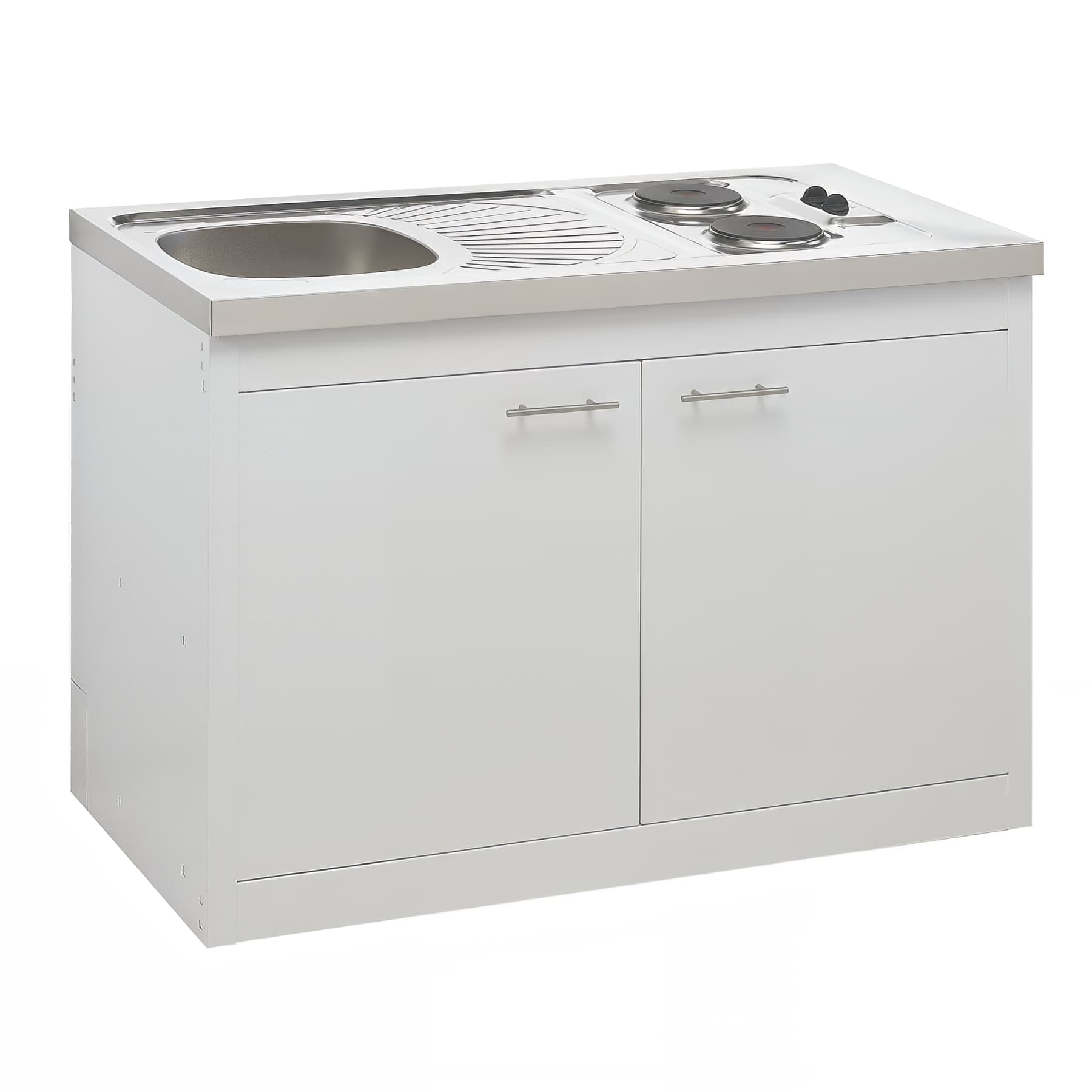 Meuble sous évier 2 portes 120x60 métallique MODERNA CLIPMETAL couleur GLACIER pour évier à poser 120x60