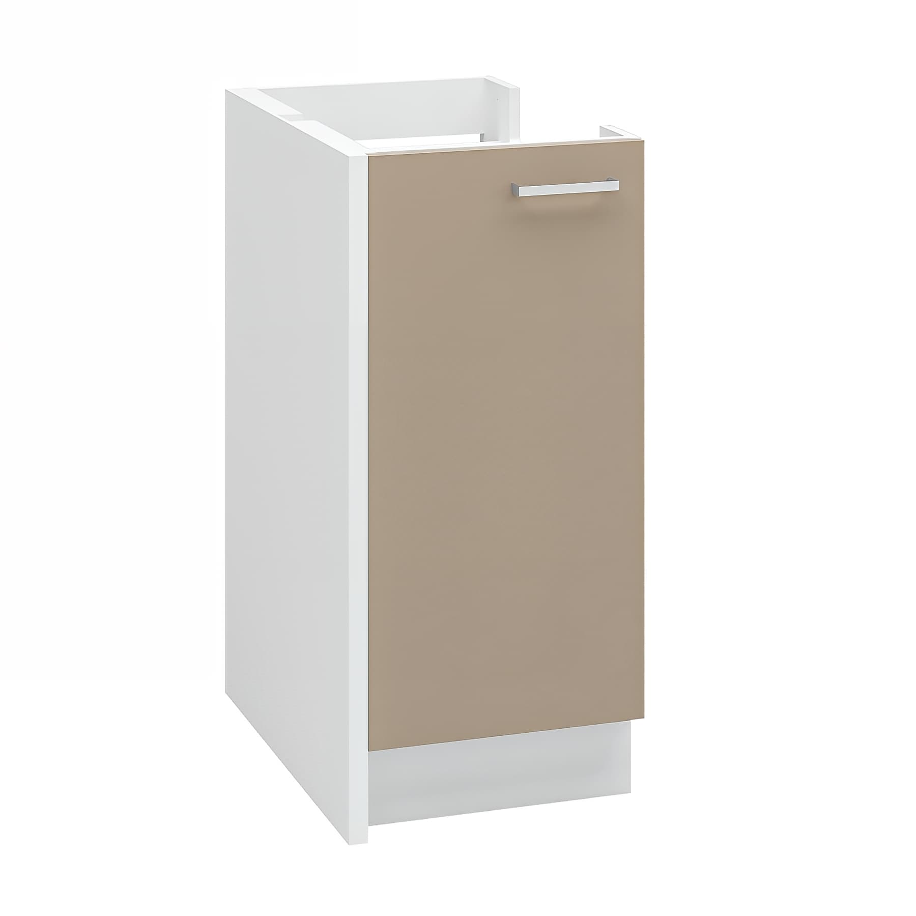 Meuble bas sous évier réversible MODERNA ONELIA 40x60 hauteur 86 cm couleur de façade ARGILE 1 porte 1 étagère