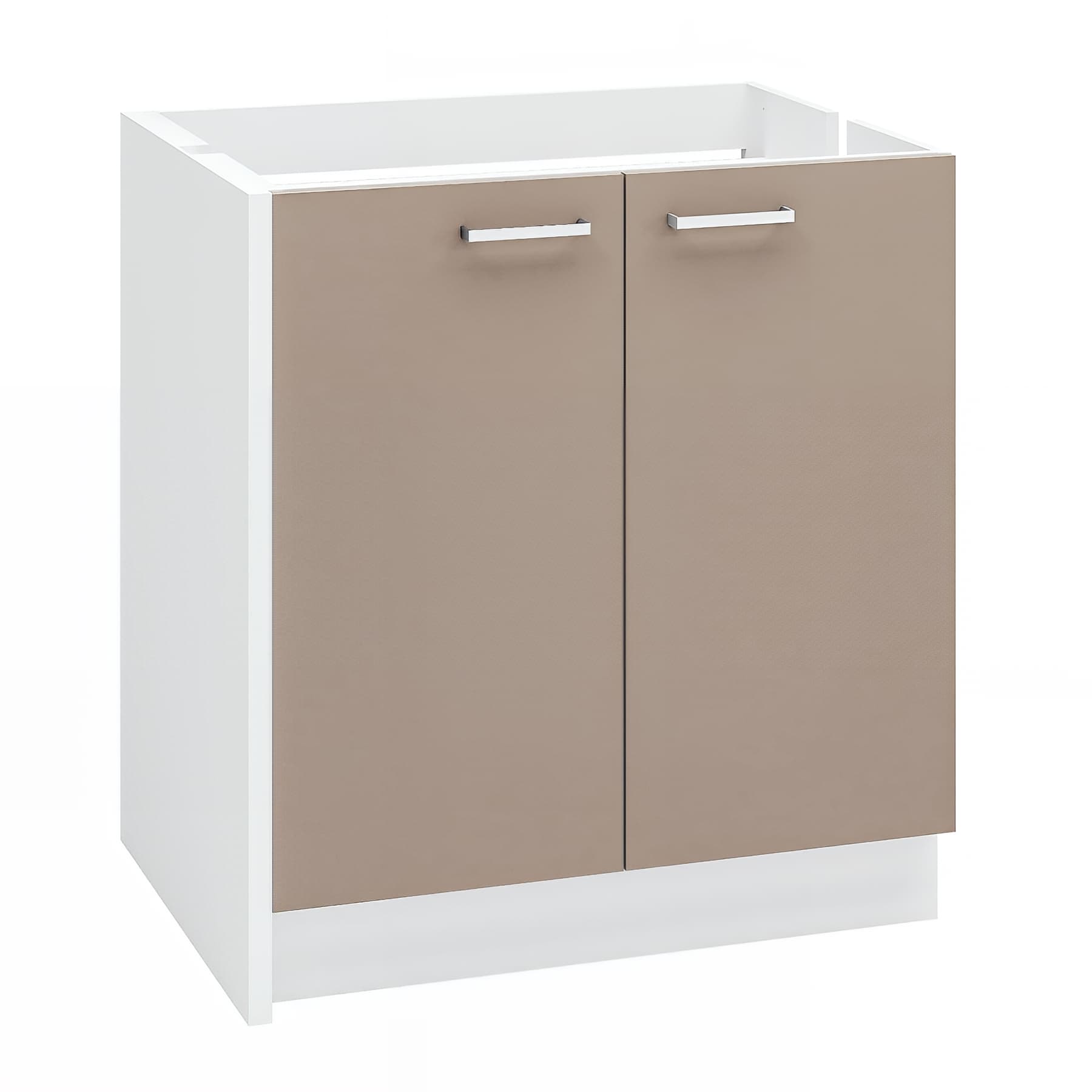 Meuble bas sous évier réversible MODERNA ONELIA 40x60 hauteur 86 cm couleur de façade ARGILE 2 portes 1 panneau latéral