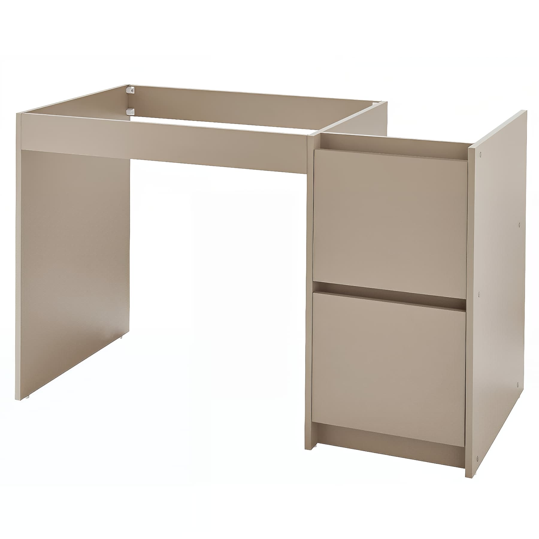 Meuble bas normes handicapé PMR MODERNA URBAN couleur de façade ARGILE 1 caisson 2 tiroirs pour évier à poser 120x60