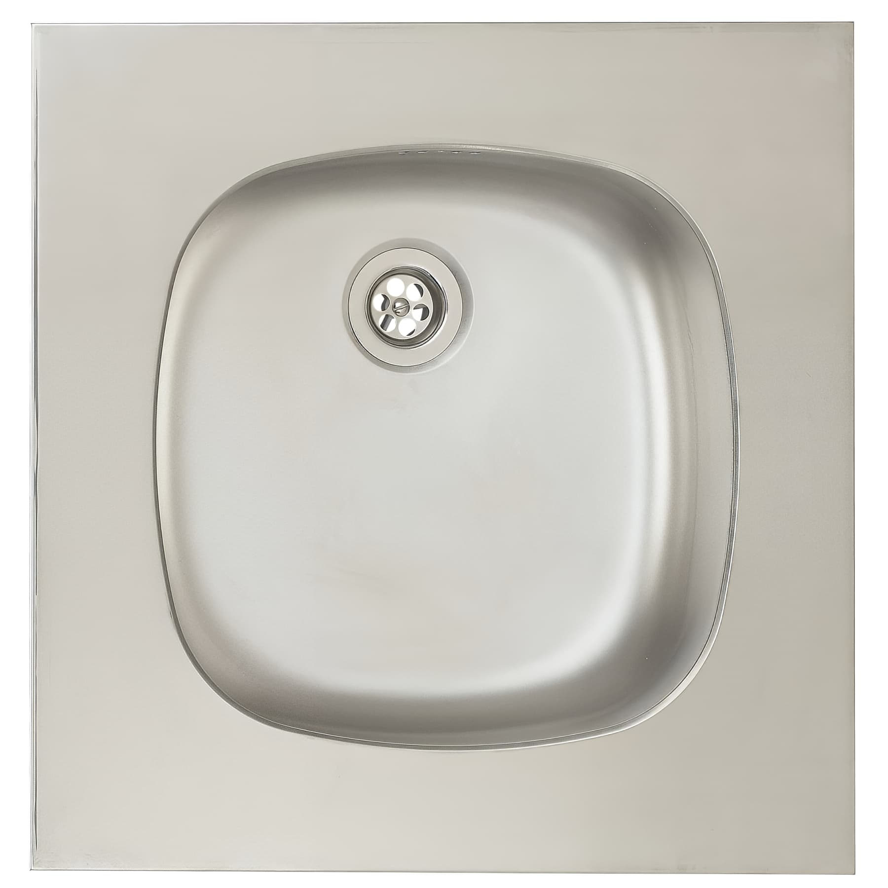 Evier à encastrer réversible MODERNA ECO inox lisse 1 bac carré 47,5x47,5 hauteur 16cm résistant à la corrosion nettoyage facile