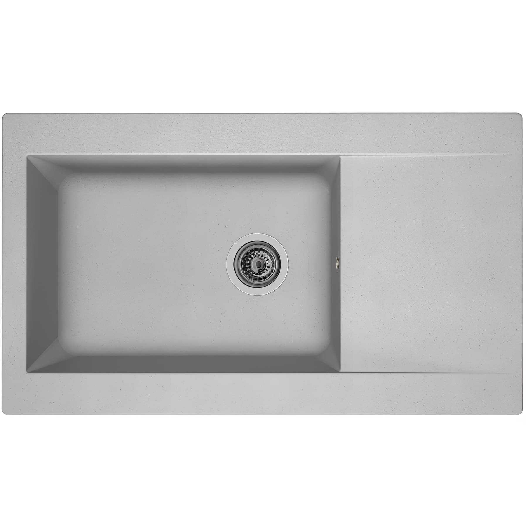 Evier à encastrer réversible en résine composite fibrée MODERNA EINNA 86x50 H. 20cm gris platinium teinté dans la masse 1 grande cuve 1 égouttoir