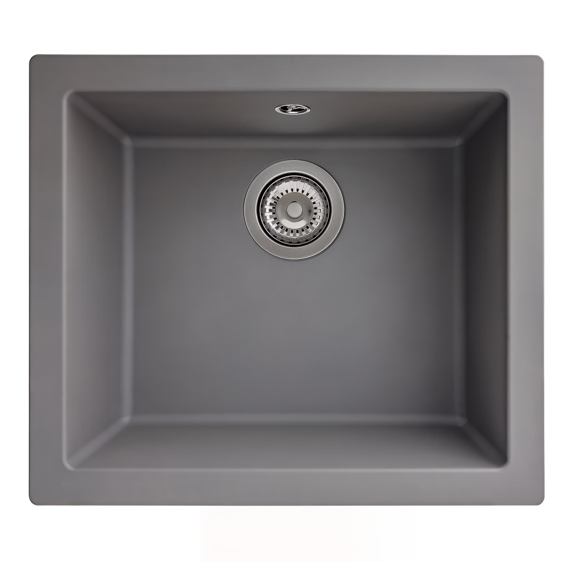 Evier à encastrer en résine composite fibrée MODERNA EVO 1 cuve résistant au choc et produit chimique 50X44 H.19cm gris béton teinté dans la masse