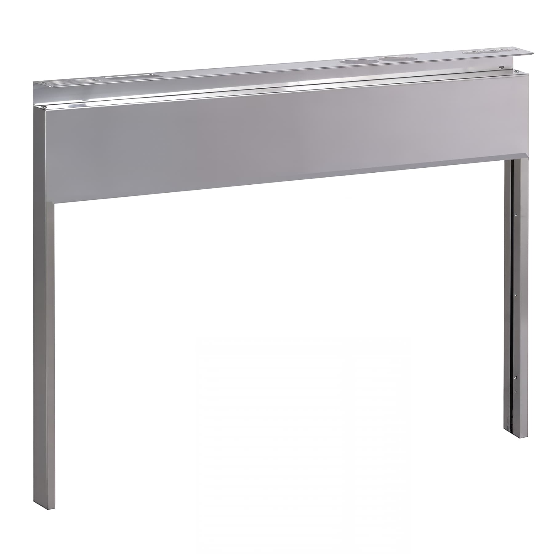 Habillage inox brossé MODERNA pour équiper un ensemble meuble+évier inox longueur 1,20m permet le passage des tubes d'alimentation et évacuation