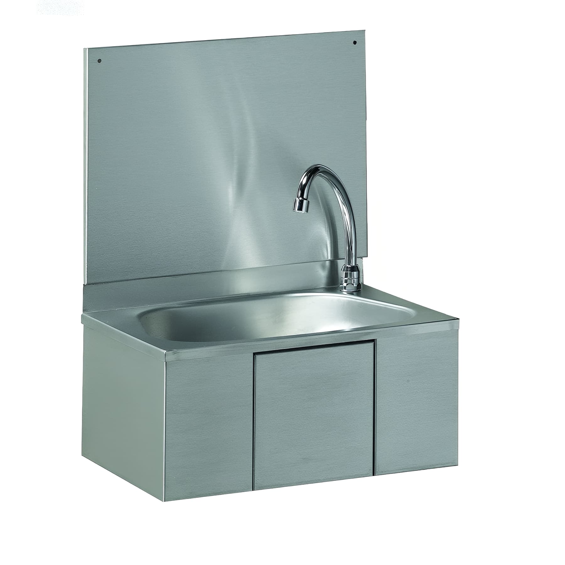 Lave-mains inox commande mains libres MODERNA SGL 45x32 hauteur 22 livré avec son mitigeur et vidage complet