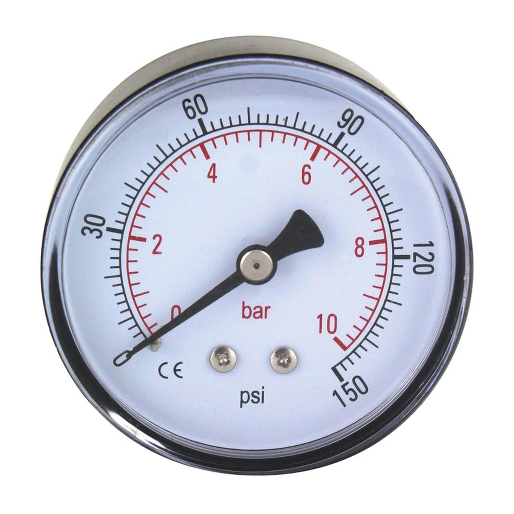 Manomètre axial 0-10 bars fileté Ø1/4"