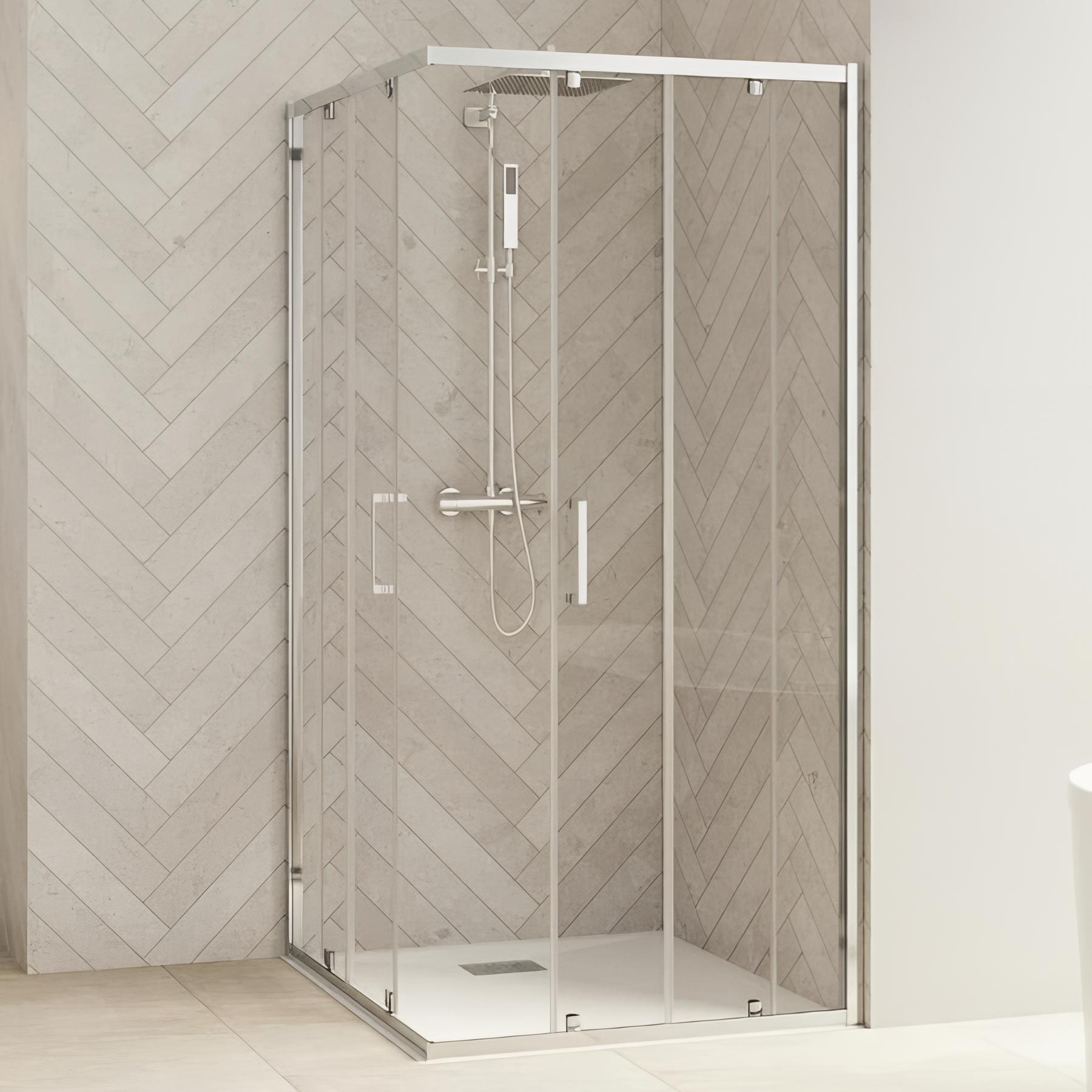 Porte de douche coulissante d'angle côté droit (à coupler avec côté gauche) SMART Design L 70cm H 2,05 m