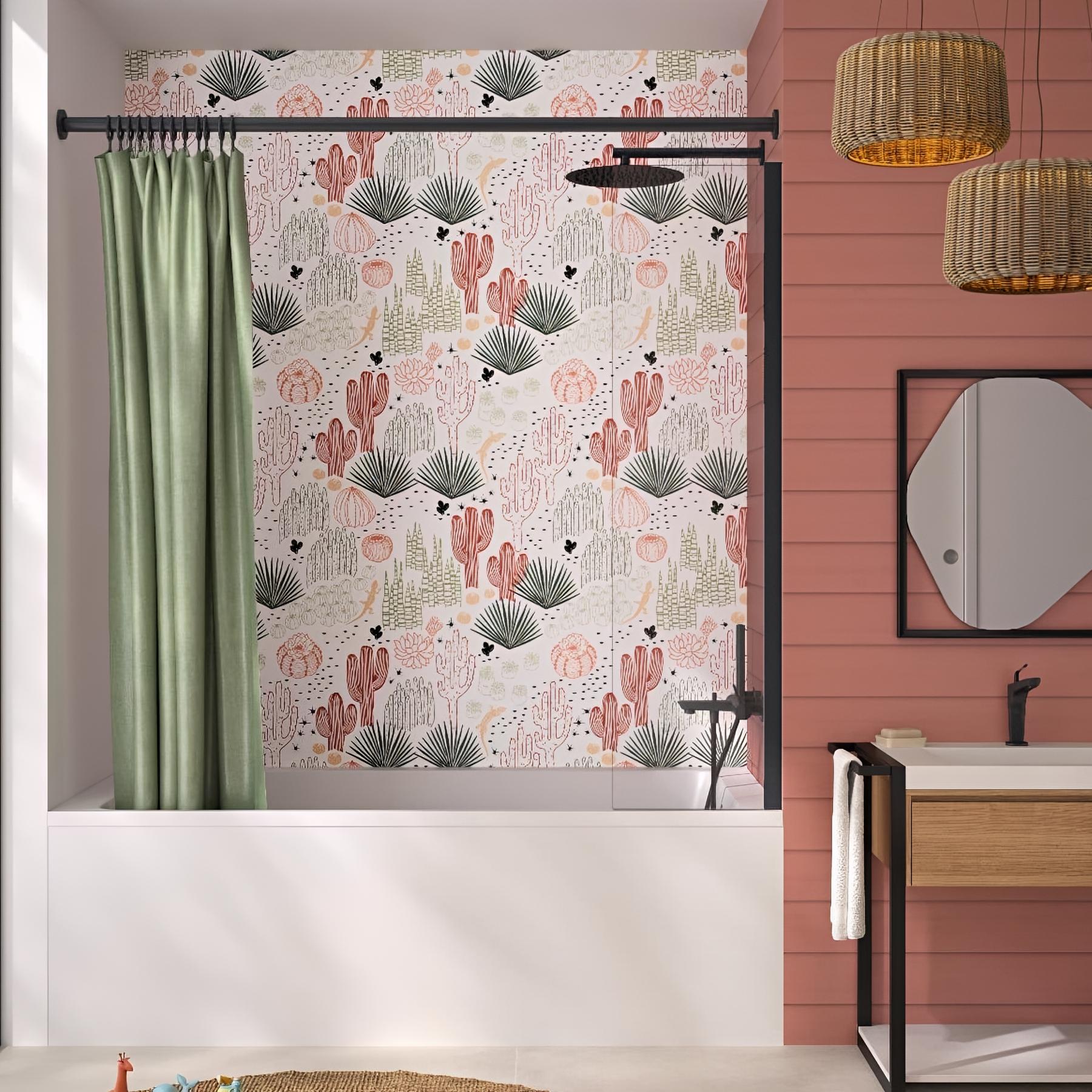 Pare-bain fixe Kinedo Smart Design Gemini 40 gris noir grainé verre transparent