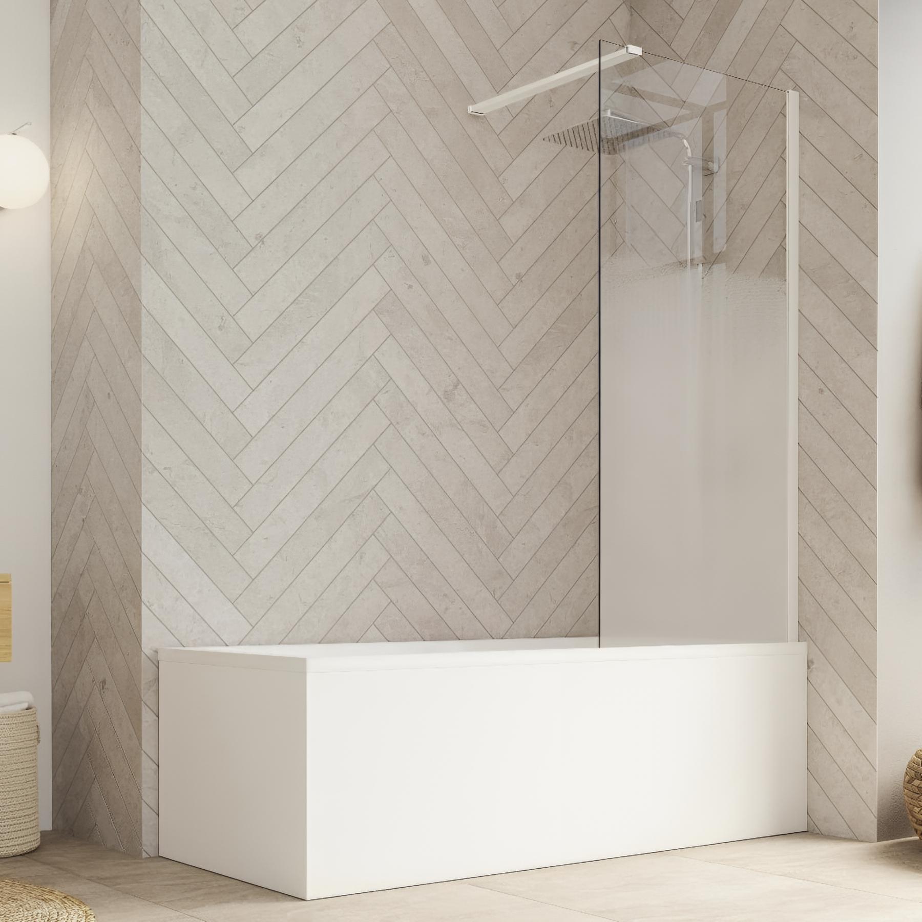 Pare-bain fixe KINEDO Smart Design Hydra 80 chromé verre sérigraphié cosmos