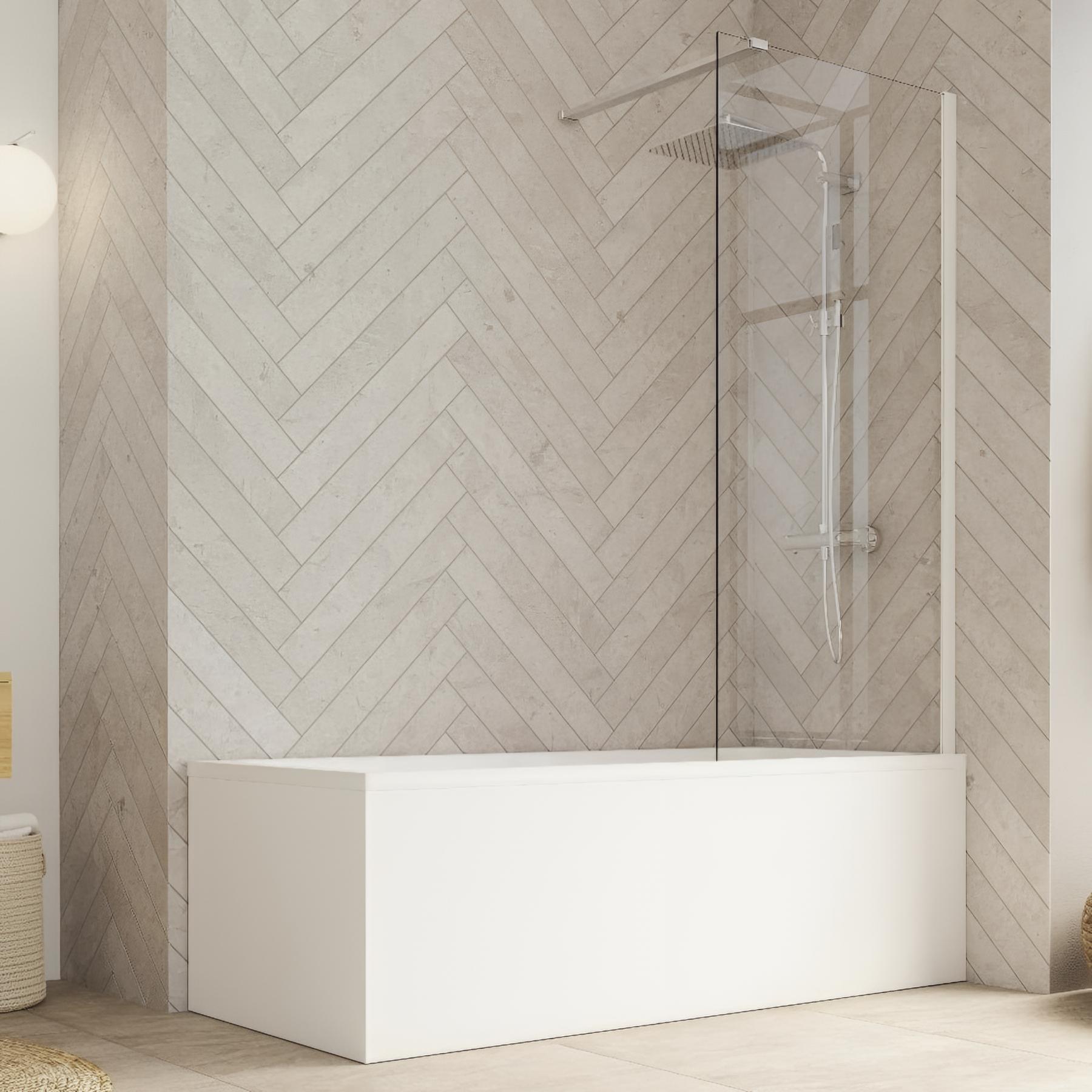 Pare-bain fixe KINEDO Smart Design Hydra 80 blanc verre sérigraphié cosmos