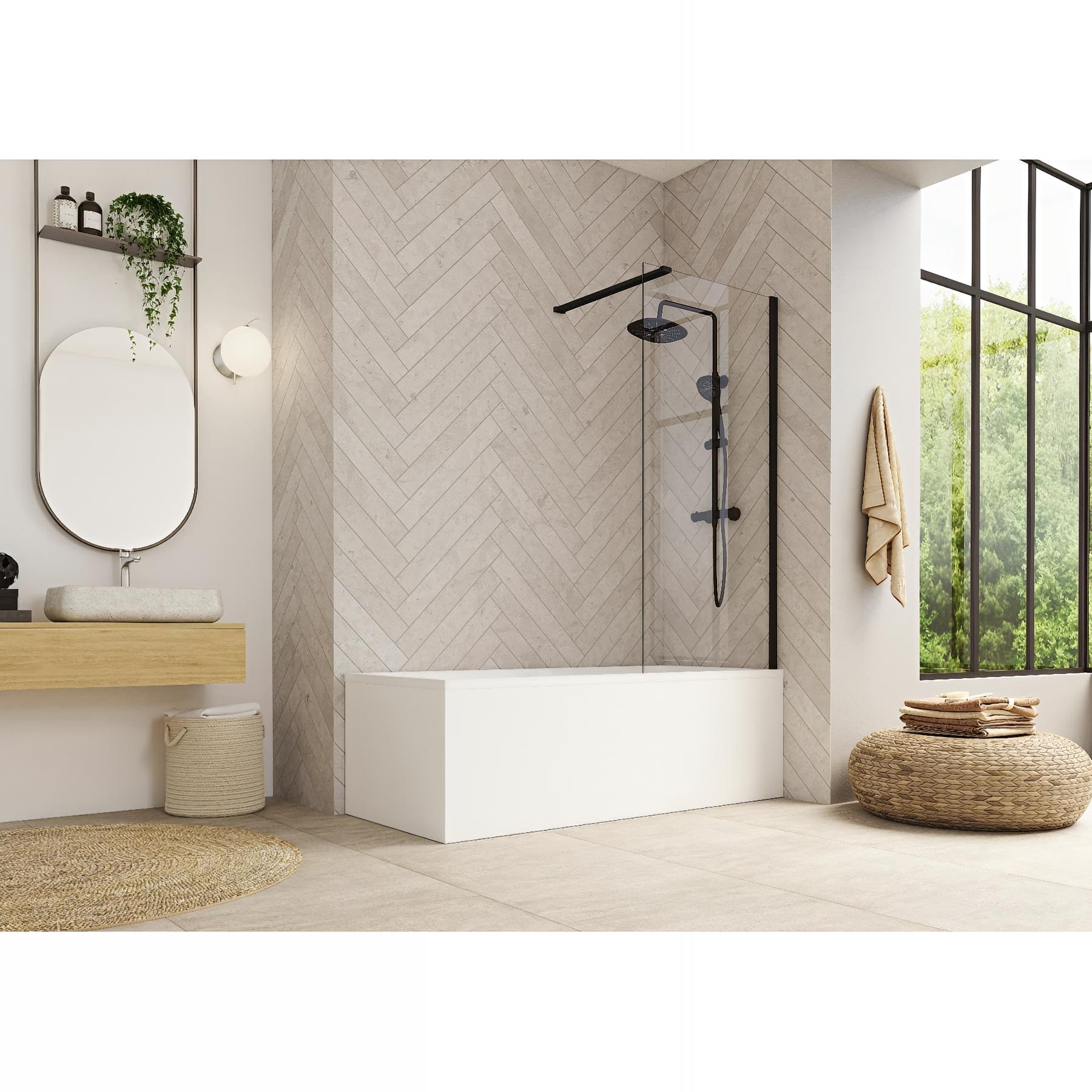 Pare-bain fixe KINEDO Smart Design Hydra 80 profilé gris noir grainé