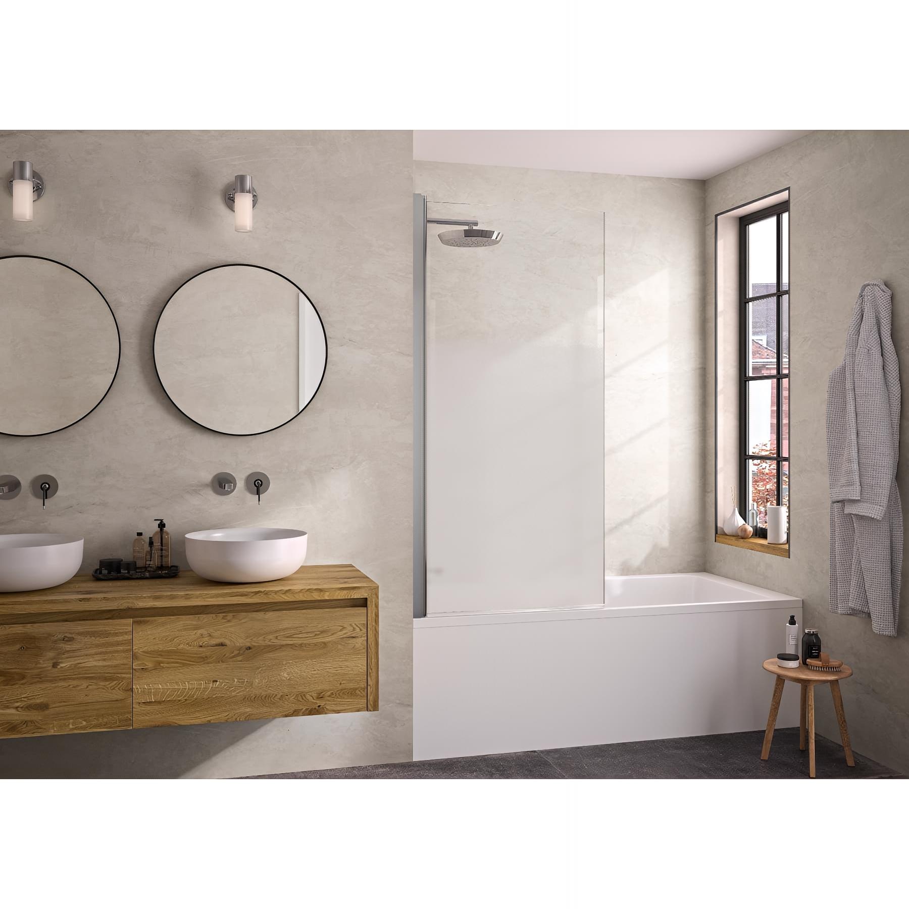 Pare-bain pivotant KINEDO Smart Design Lyra 80 chromé verre avec sérigraphie cosmos