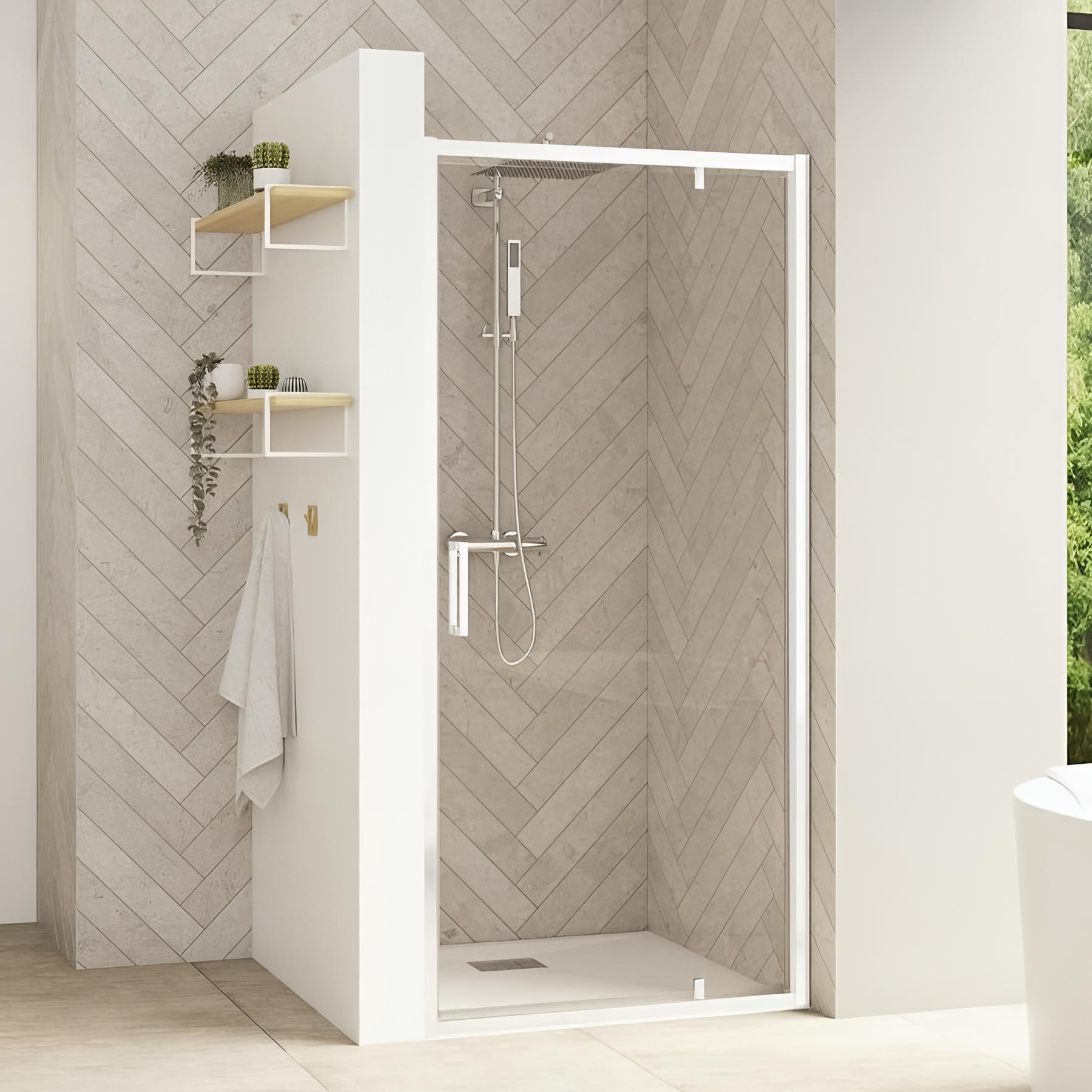 Porte de douche pliante (à coupler avec paroi fixe) SMART Design L 70cm H 2,05 m blanc