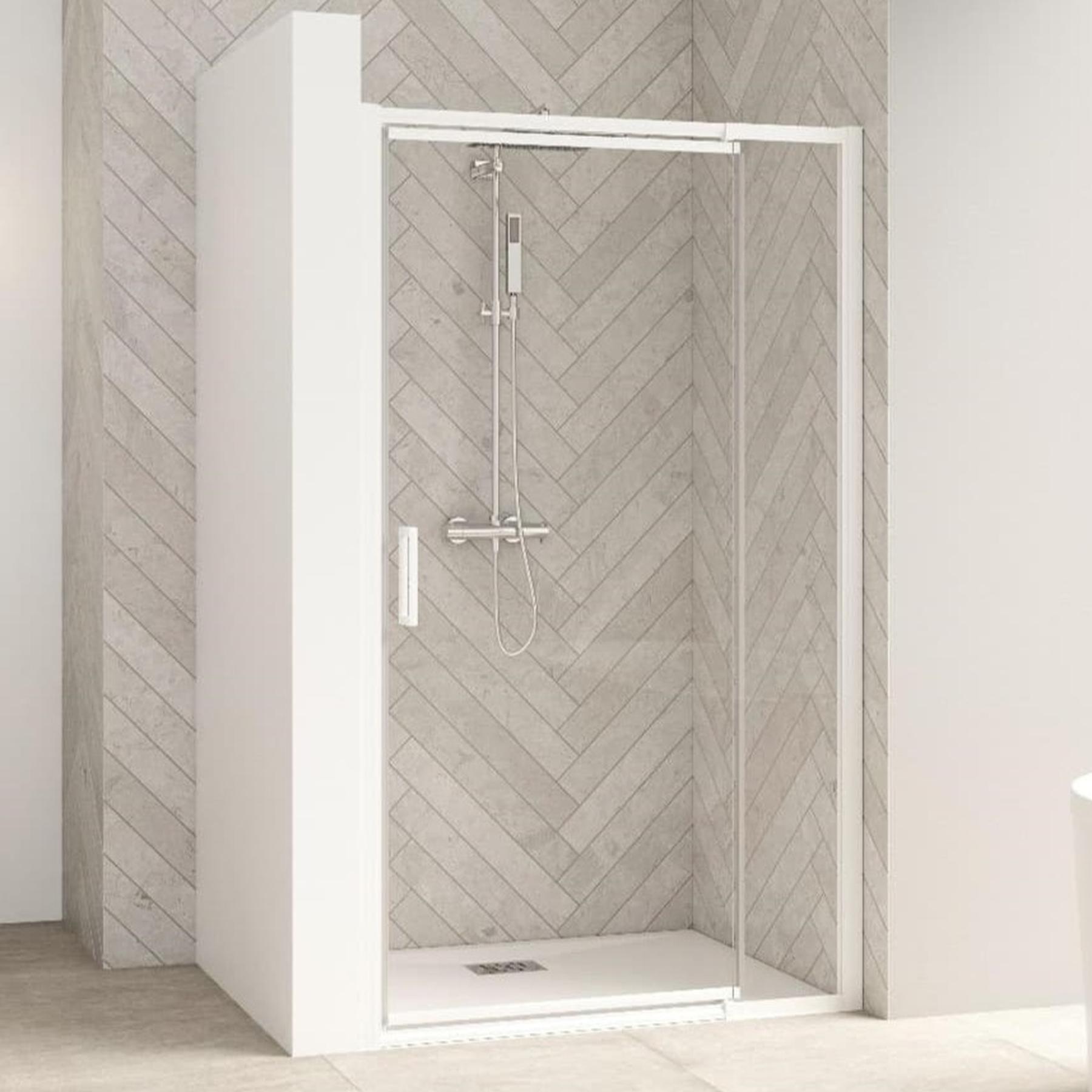 Paroi de douche Smart Design Porte pivotante (intérieur/extérieur) sans seuil 115 chromé