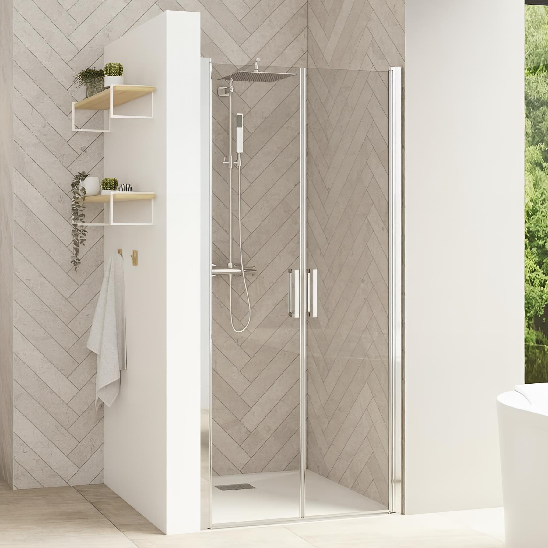 Porte de douche 2 battants SMART Design sans seuil (conforme PMR) L 75cm H 205cm
