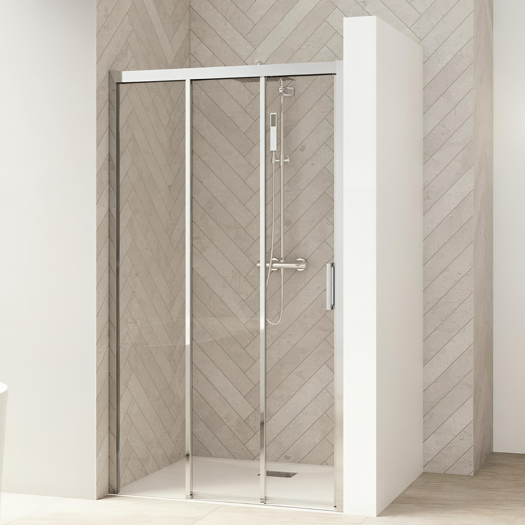 Porte de douche 2 coulissants (à coupler avec paroi fixe) SMART Design L 80cm H 2,05 m fixe à gauche