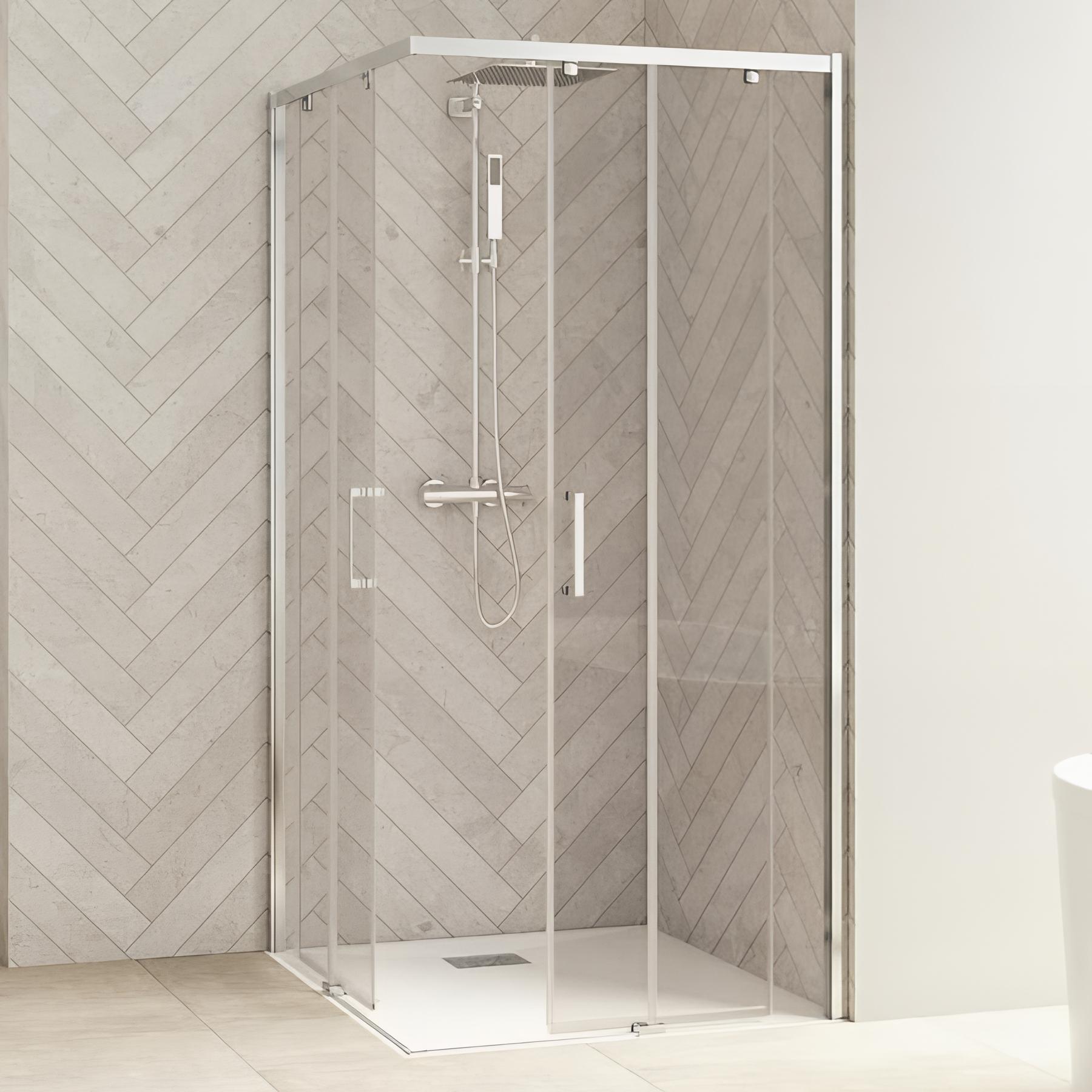 Porte de douche coulissante Kinedo SMART Design droite (à coupler avec la gauche) L 70cm H 205cm