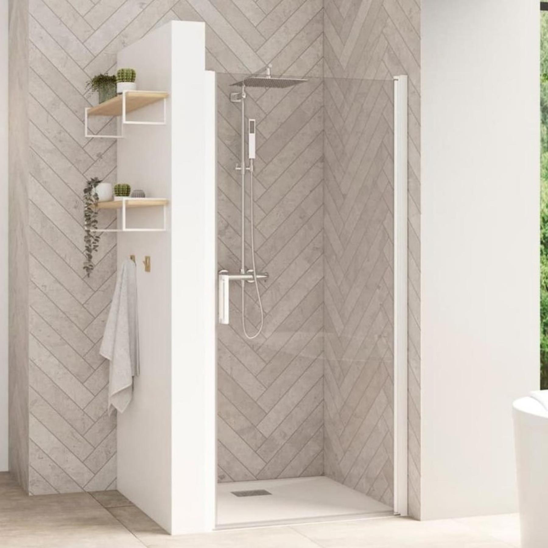 Porte de douche pivotante Kinedo SMART Design gauche (à coupler avec la droite) L 90 cm H 2,05 m blanc