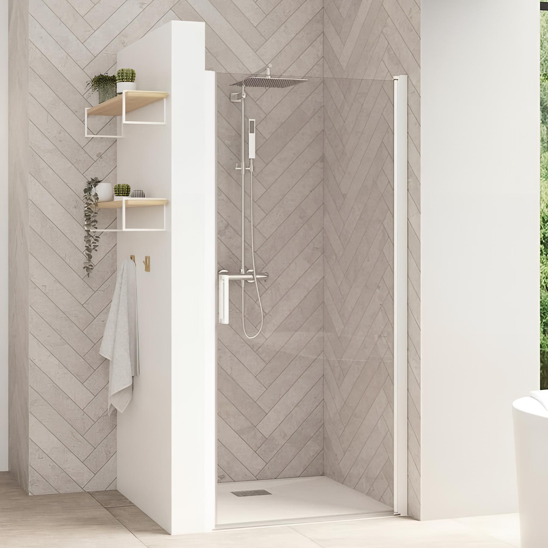 Porte de douche pivotante Kinedo SMART Design droite (à coupler avec la gauche) L 75cm H 2,05 m blanc