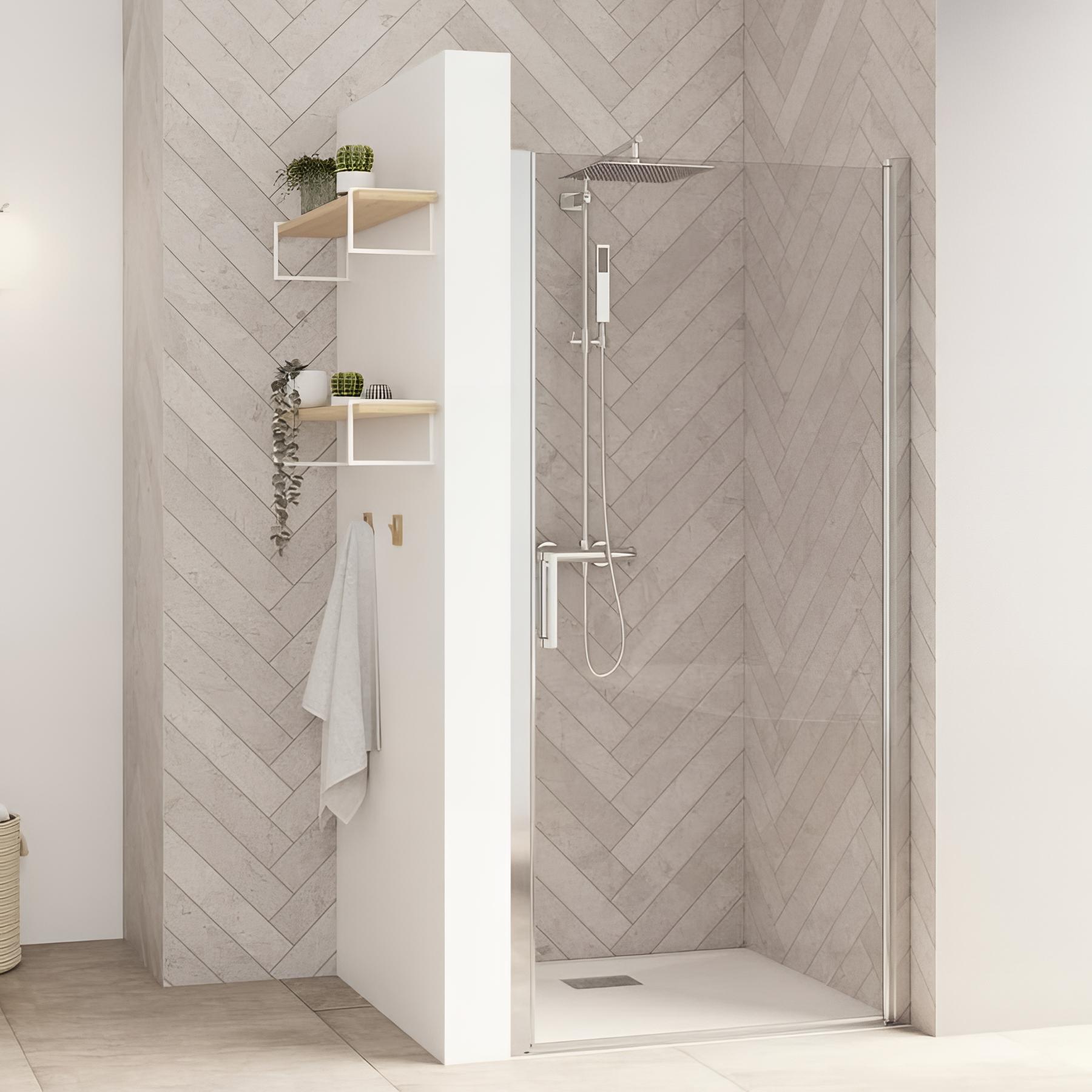 Porte de douche pliante SMART Design sans seuil (conforme PMR) L 80cm H 2,05 m