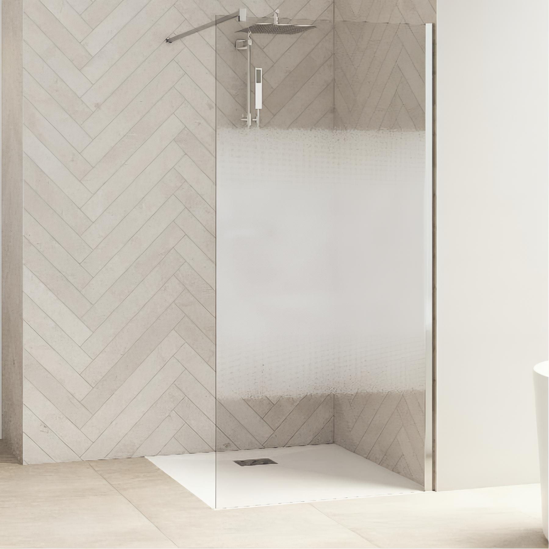 Paroi de douche kinedo Smart Design Solo 160 chromé verre sérigraphié cosmos