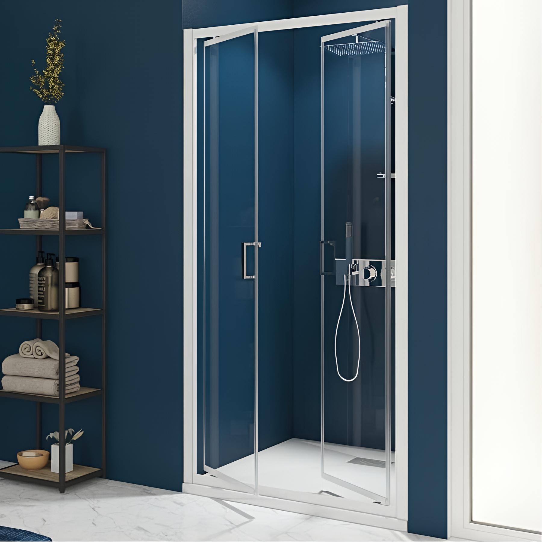 Porte de douche 2 portes battantes SMART Express L 80cm H 1,90 m blanc
