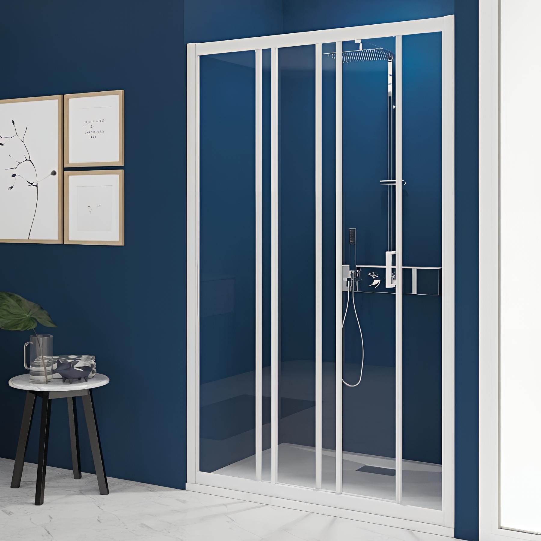 Porte de douche Kinedo SMART Express 2 coulissants 1 fixe L 80cm H 1,90 m blanc