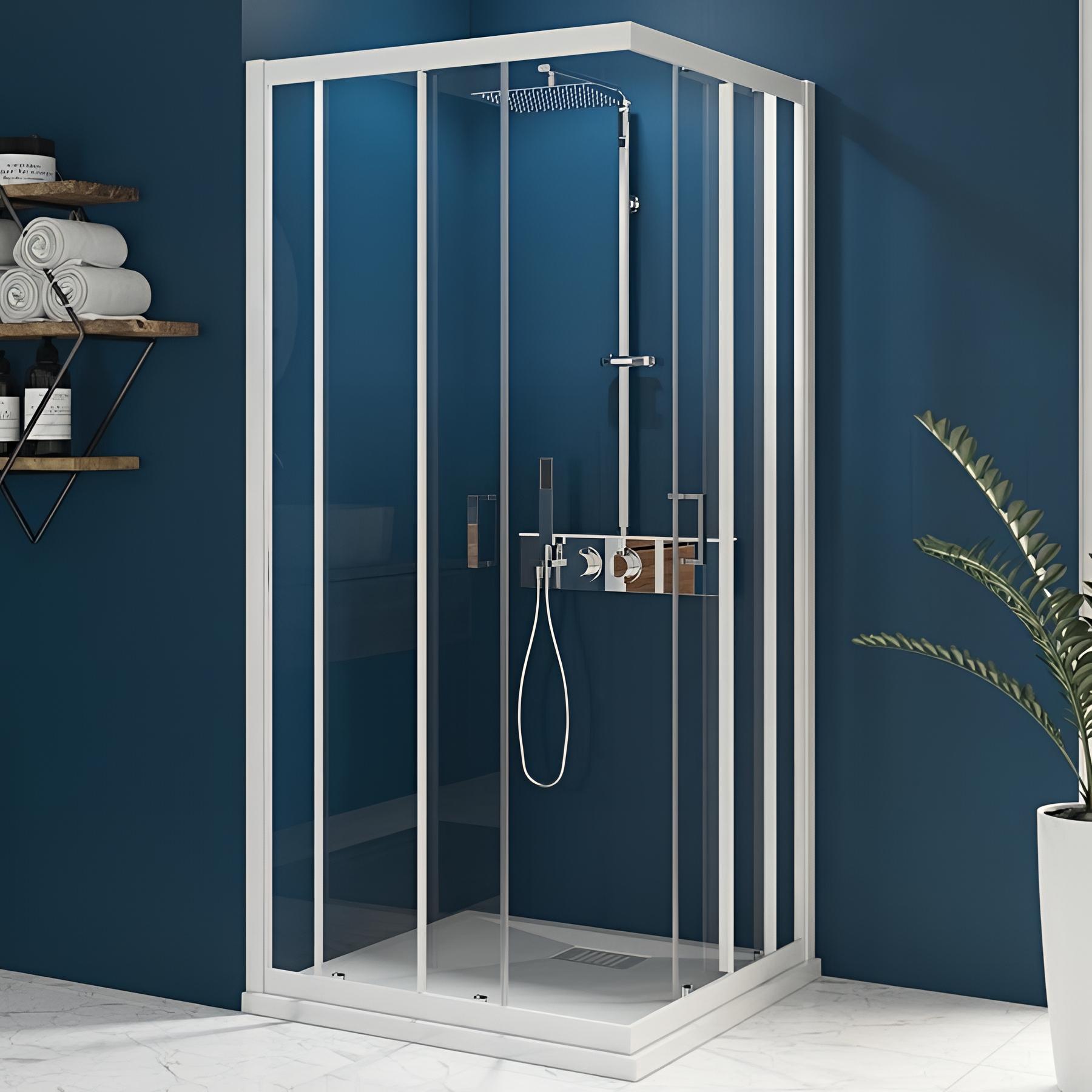 Porte de douche coulissante SMART Express L 1,30 m H 1,90 m blanc