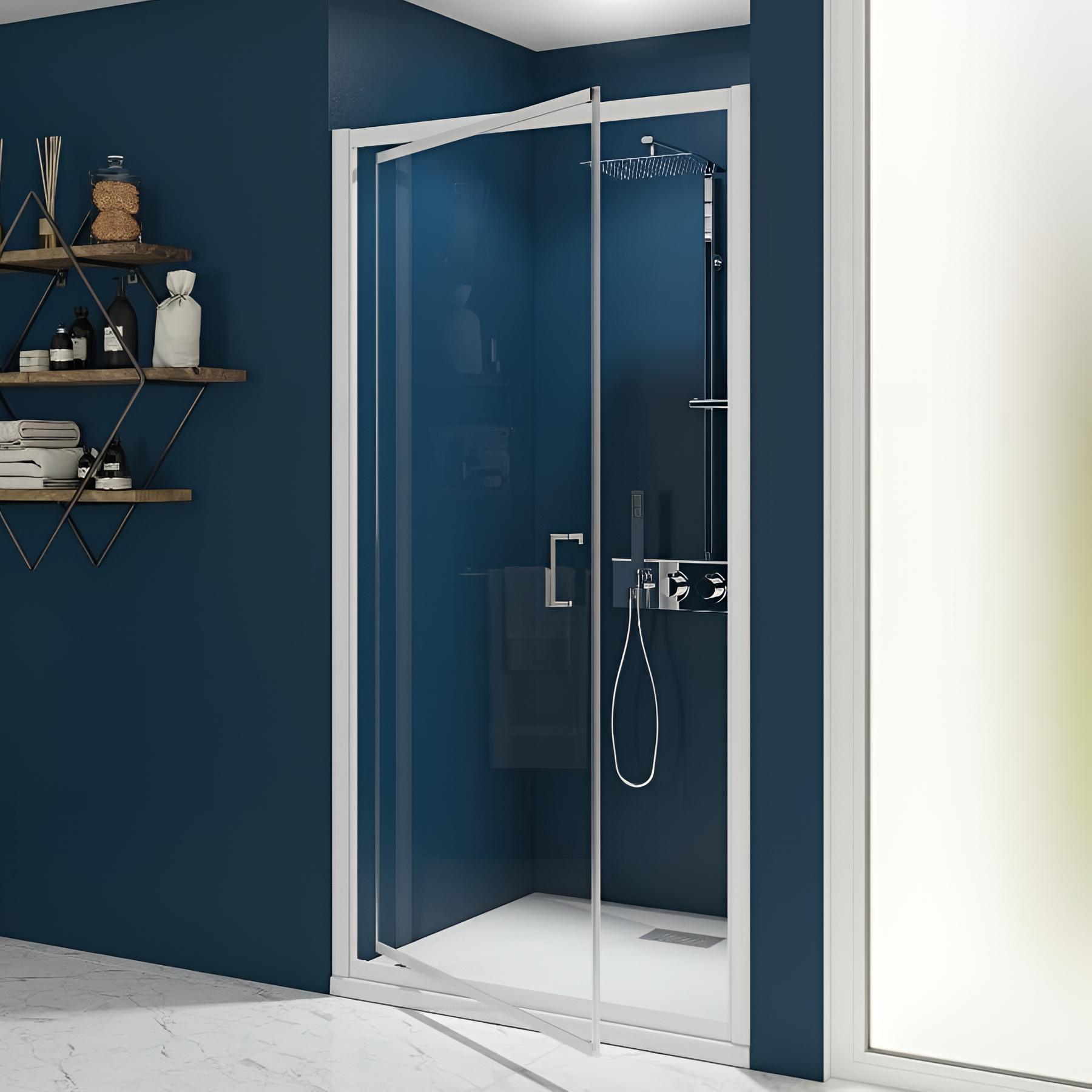 Porte de douche pivotante SMART Express L 1,40 m H 1,90 m blanc