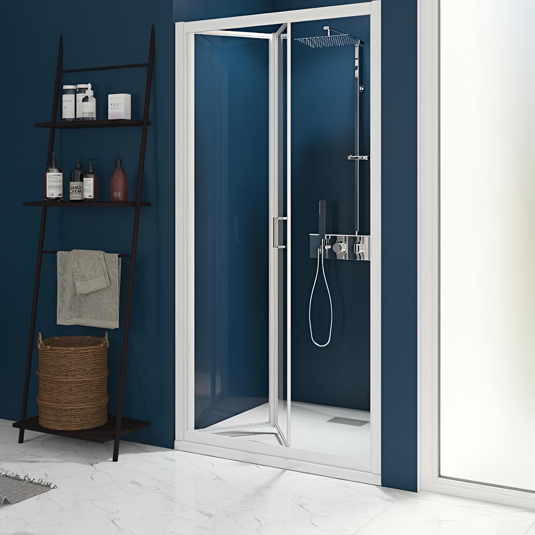 Porte de douche pliante gain de place Kinedo SMART Express S L 90cm H 1,90 m blanc