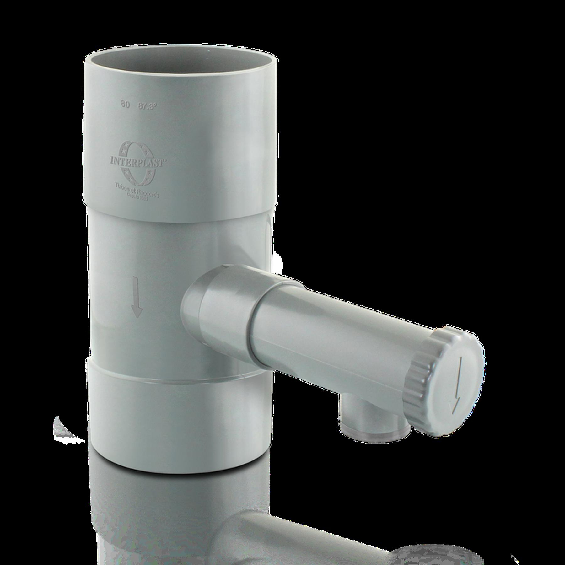 Collecteur récupérateur d'eau de pluie Gamme PRO gris pour tuyau Ø80