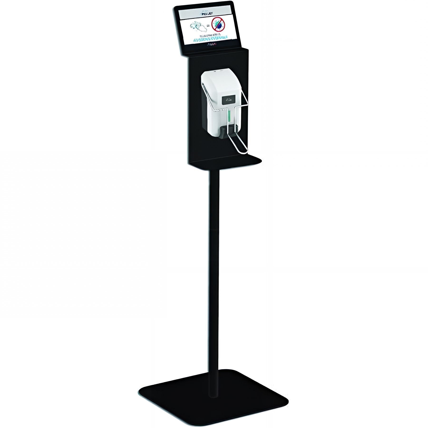 Station de désinfection avec Distributeur de savon Gamme PRO PELLET à palette de 700 ml blanc