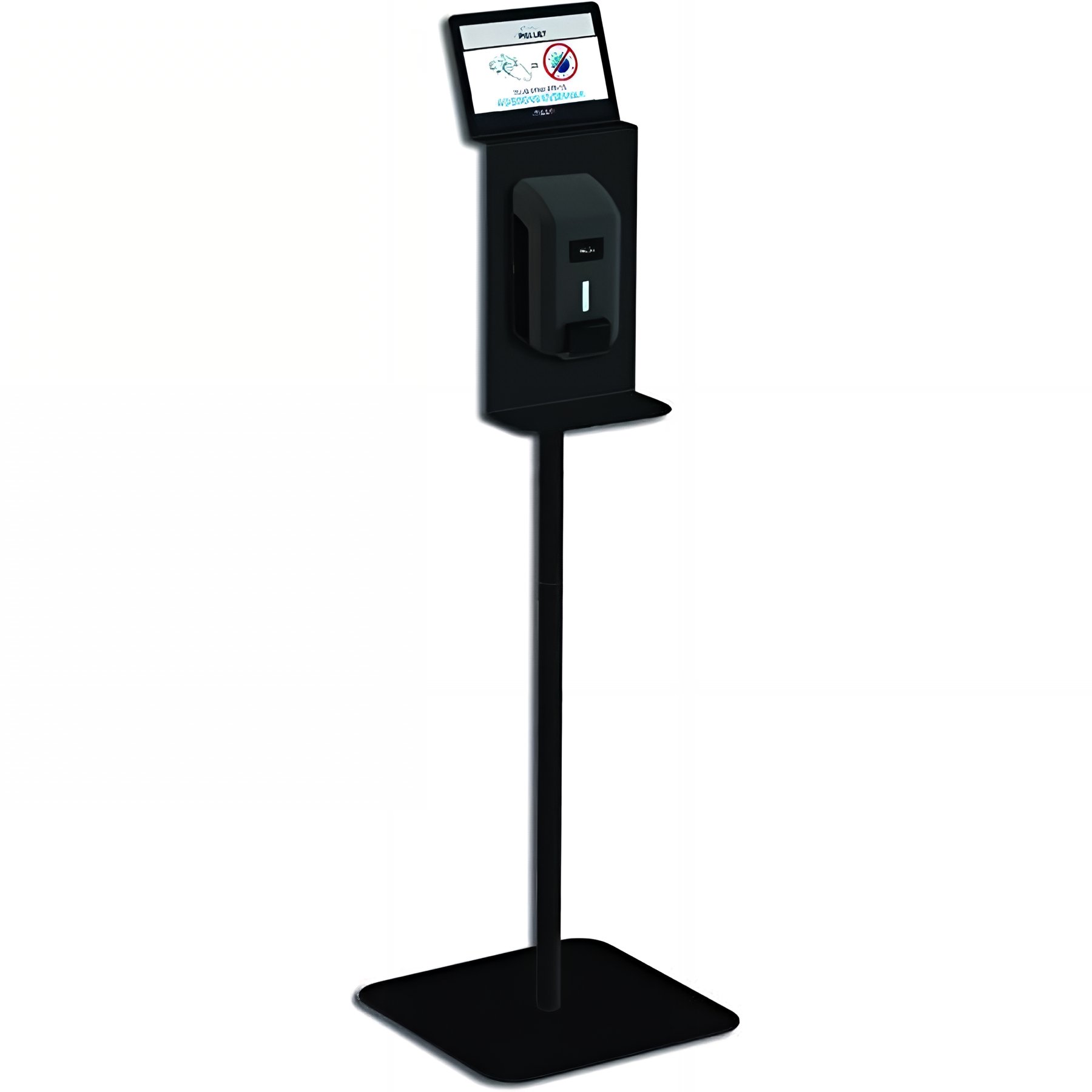Station de désinfection avec Distributeur de savon Gamme PRO PELLET de 700 ml noir mat