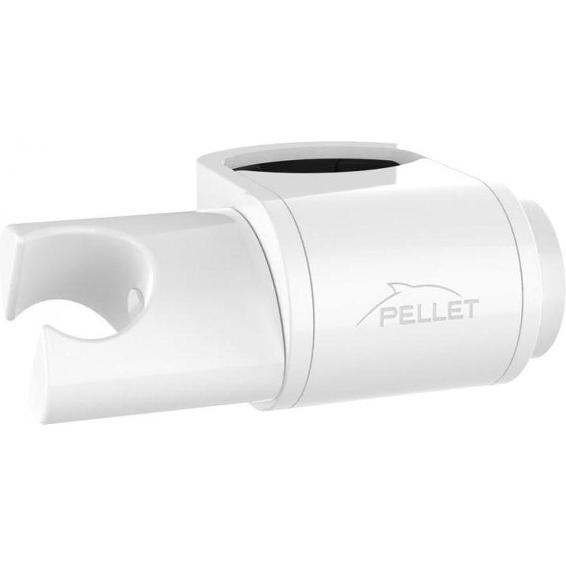 Support douchette Gamme PRO PELLET coulissant Ergolife nylon blanc adaptable sur barres Ø38x25mm