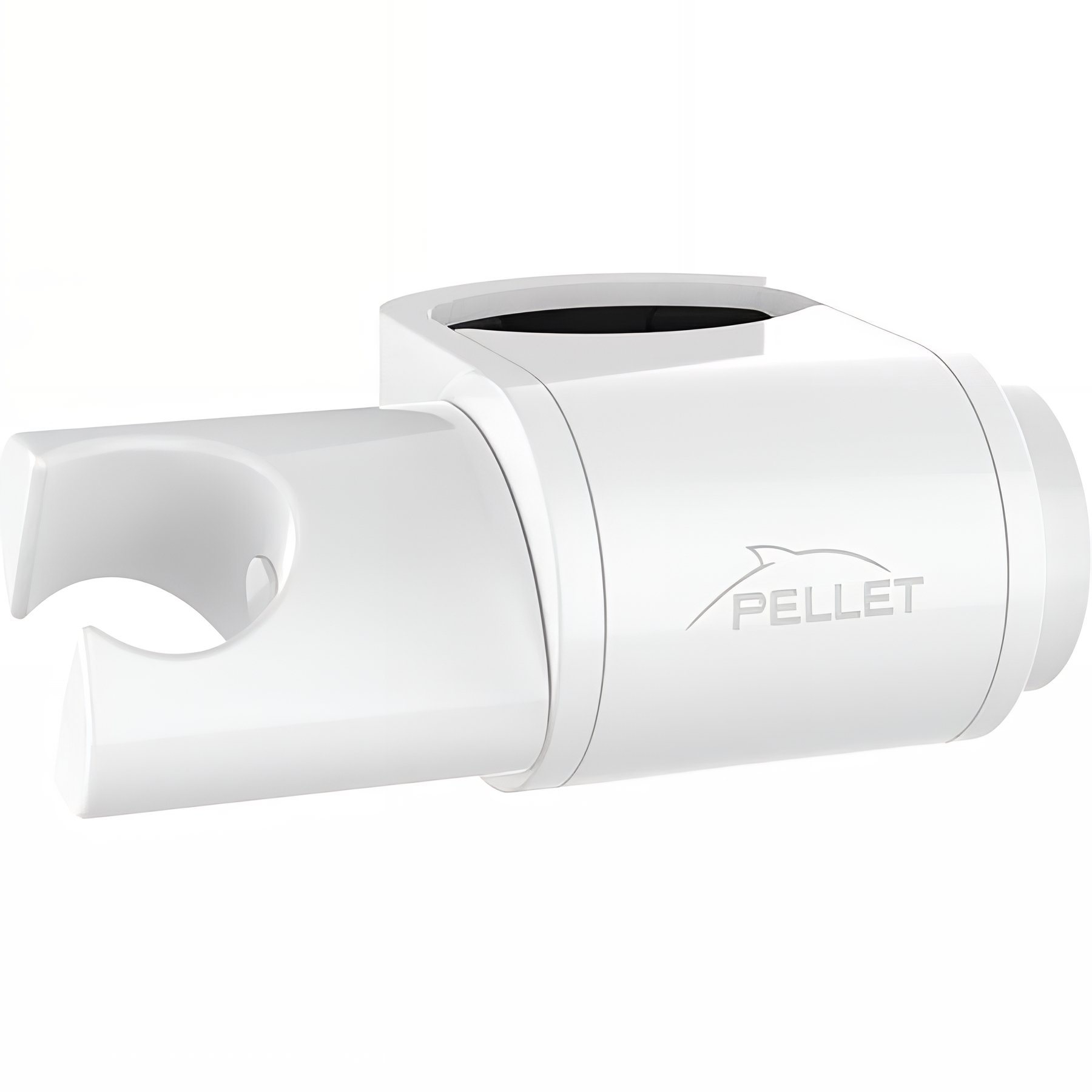 Support douchette Gamme PRO PELLET coulissant Ergolife nylon blanc adaptable sur barres Ø38x25mm