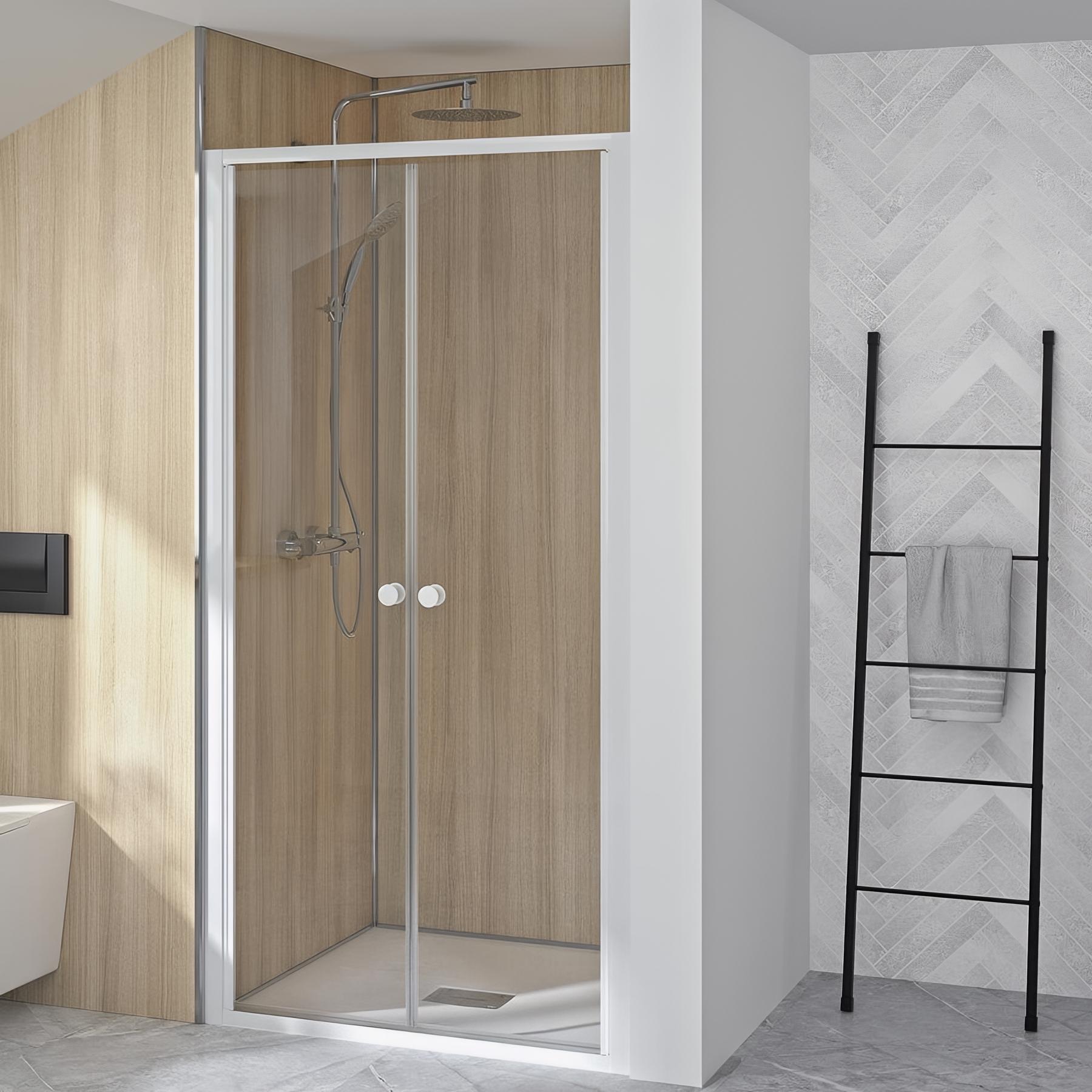 Porte de douche 2 pivotants Kinedo SUPRA L 90cm H 1,90 m blanc